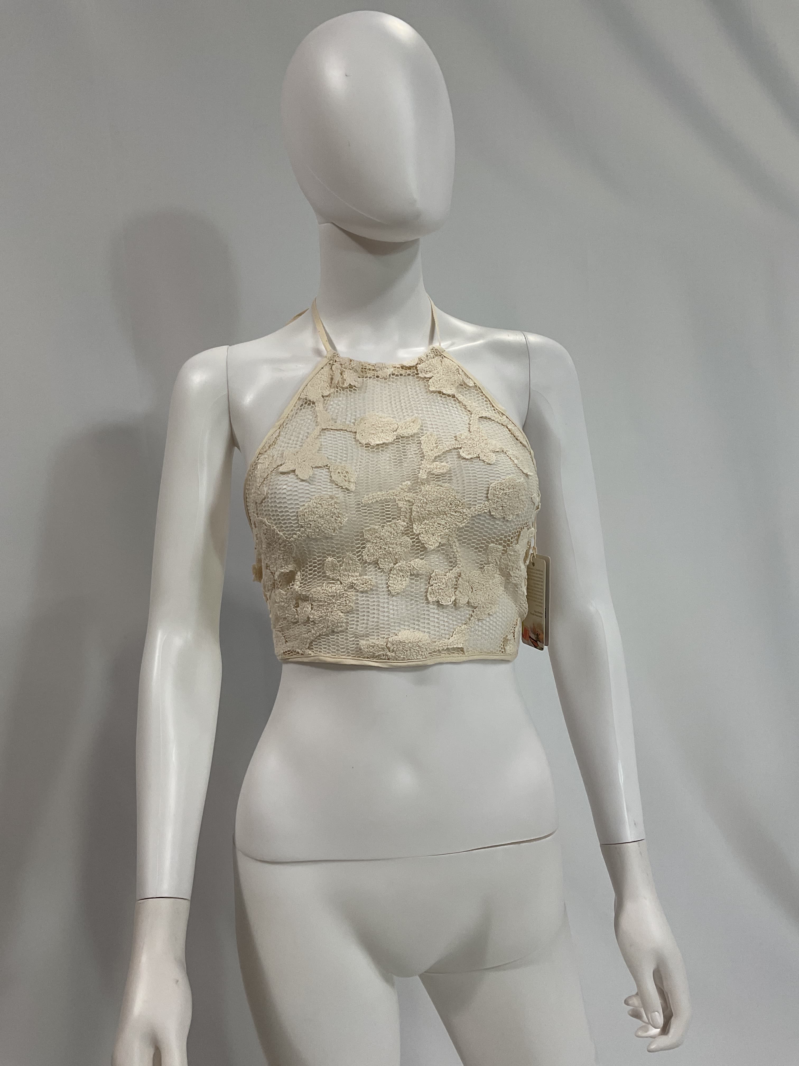 Agua Bendita X Revolve Spritz Halter Top In Ivory - Image 3