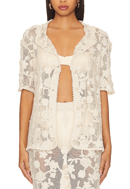 Agua Bendita X Revolve Axel Top In Ivory - Image 1