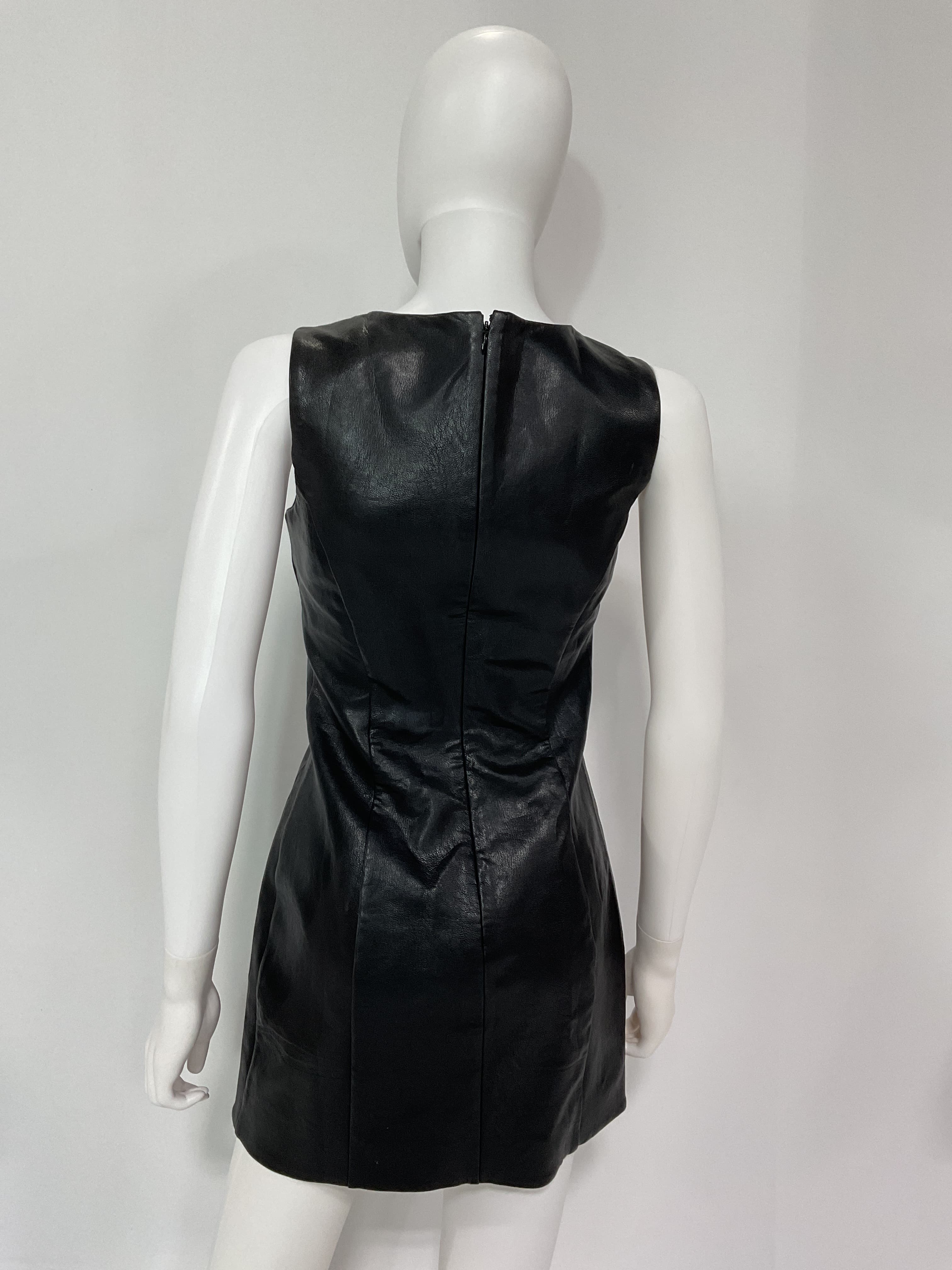 Amanda Uprichard X Revolve Leather Puzzle Dress In Black - Image 2