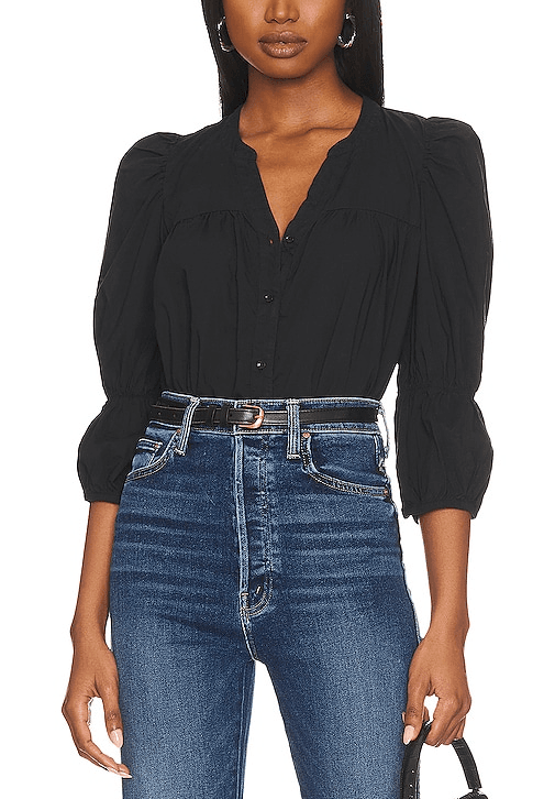Geneva Romantic Crop Top In Jet Black - Image 1