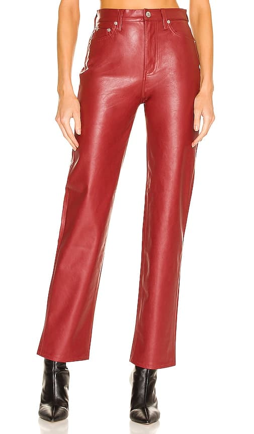 Cassie Super High Rise Straight Pant In Carmine - Image 1