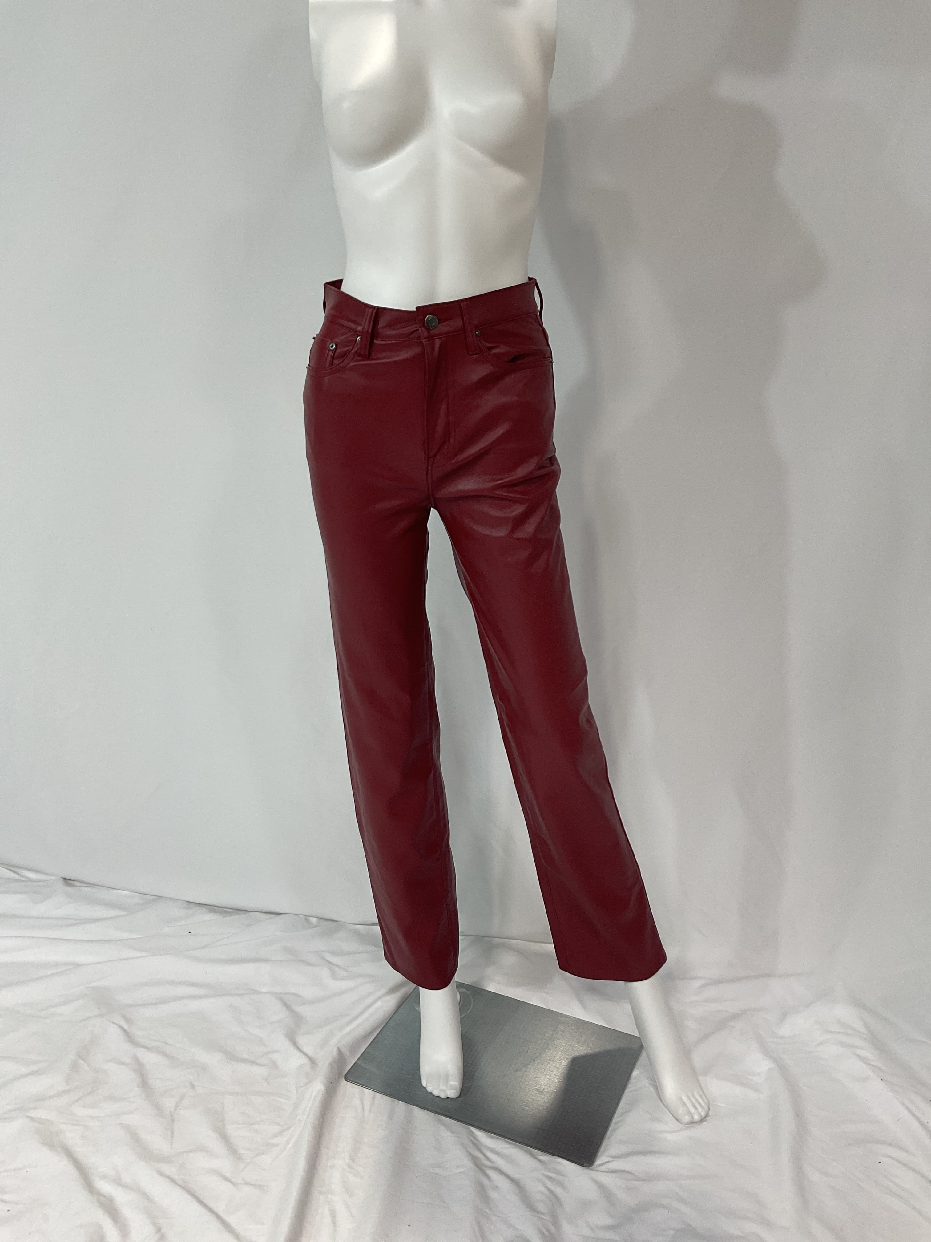 Cassie Super High Rise Straight Pant In Carmine - Image 2