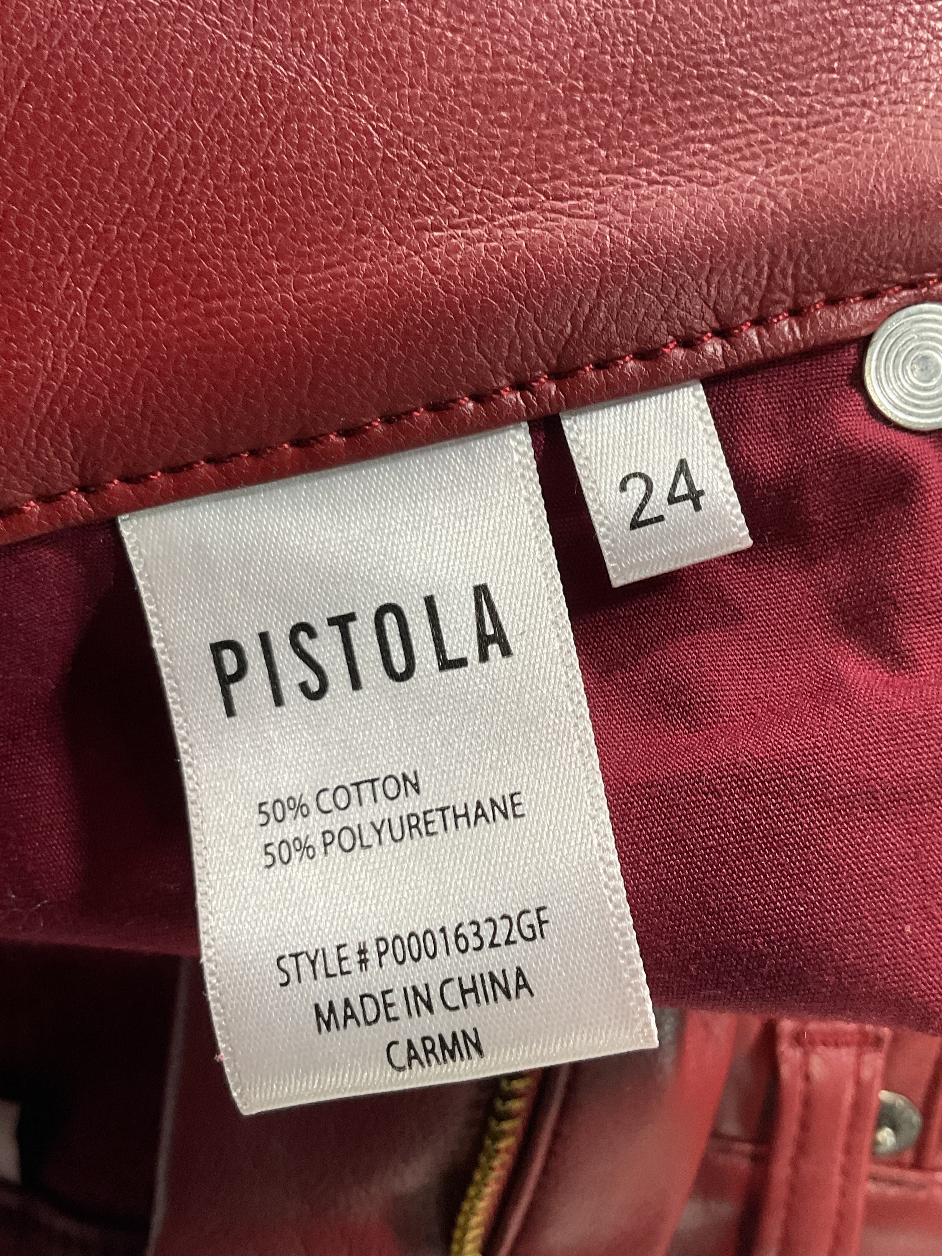 Cassie Super High Rise Straight Pant In Carmine - Image 4