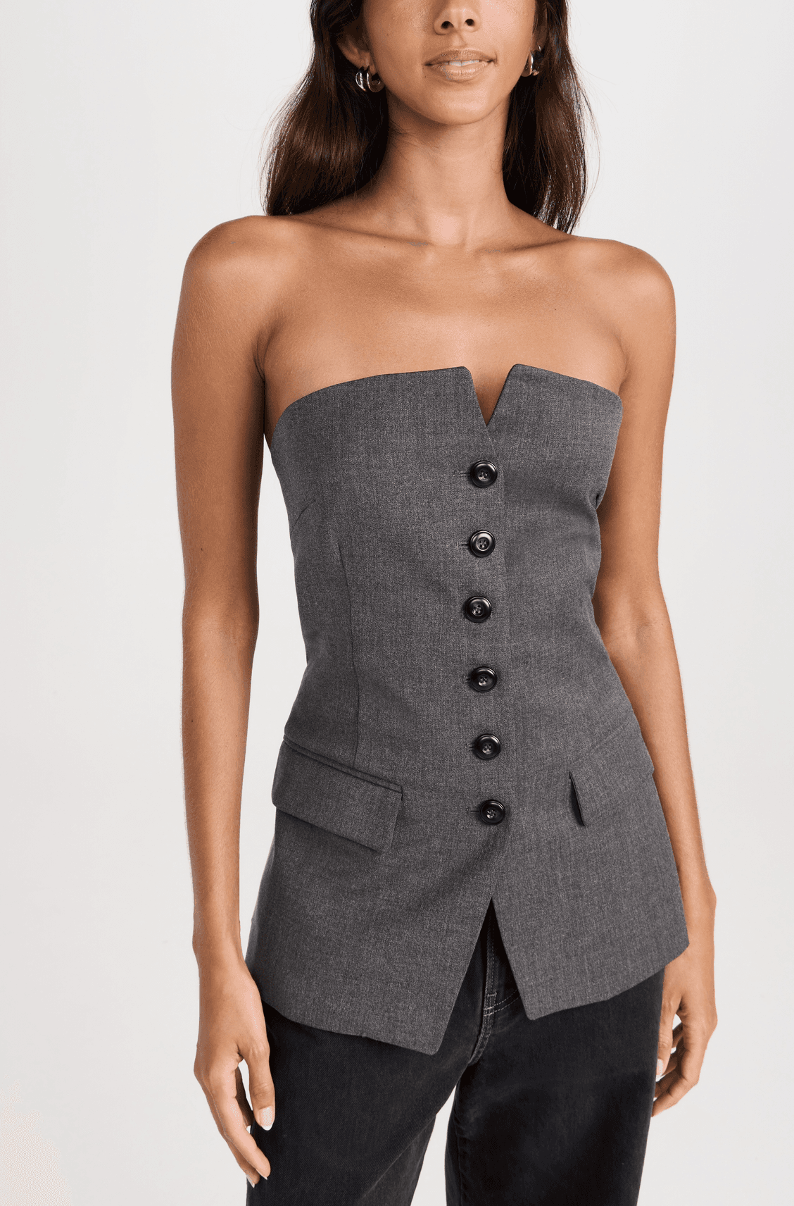 Button Strapless Top - Image 1