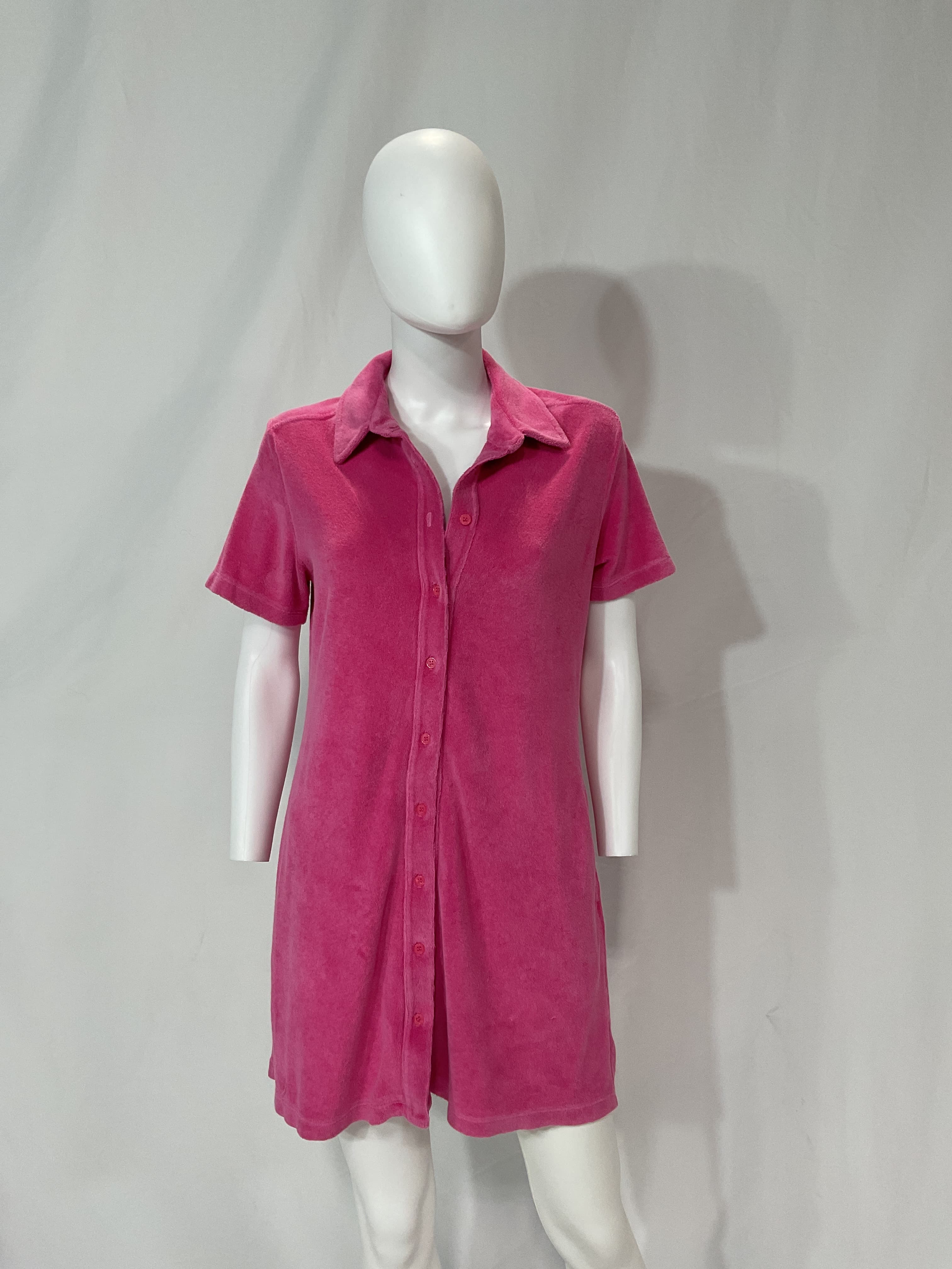 Terry Cloth Shirt Dress - Image 4