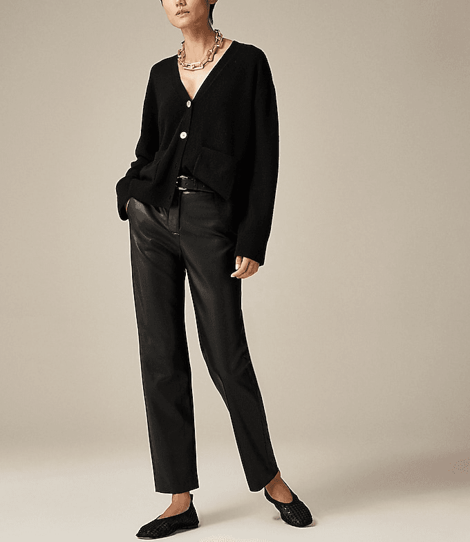 Petite Kate Straight Leg Pant In Faux Leather - Image 1