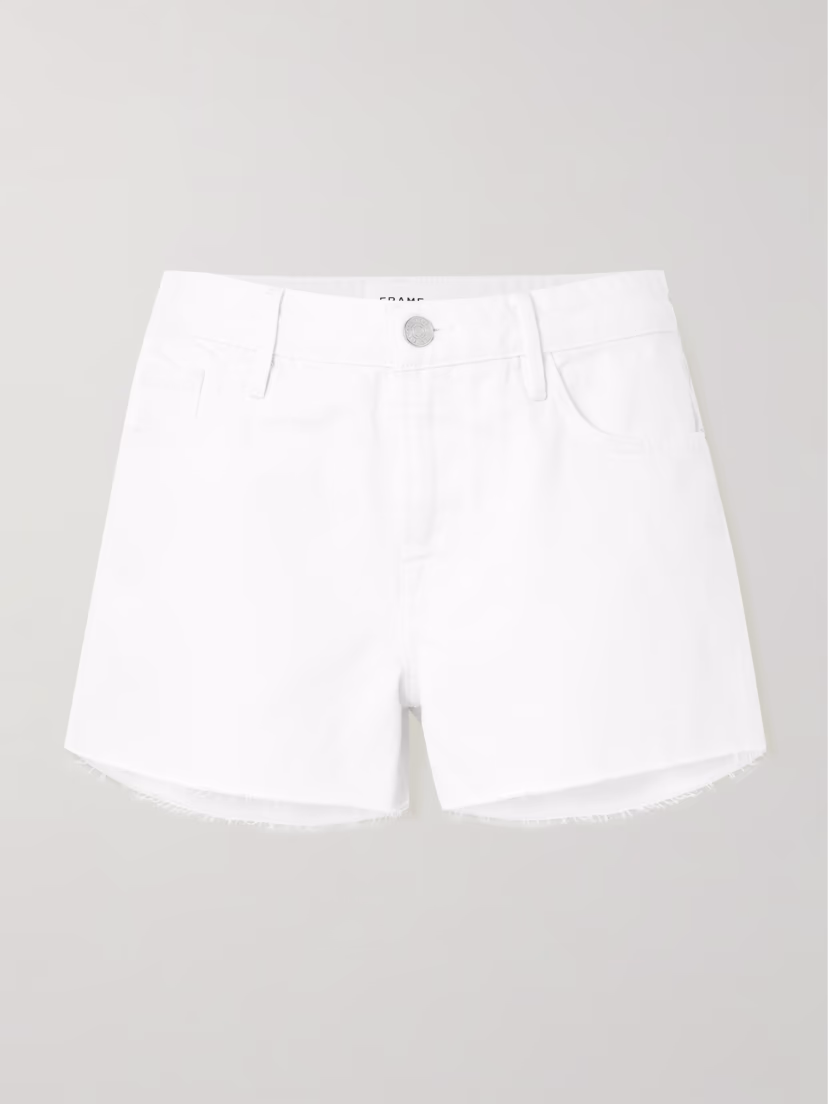 Le Grand Garcon Frayed Denim Shorts - Image 1