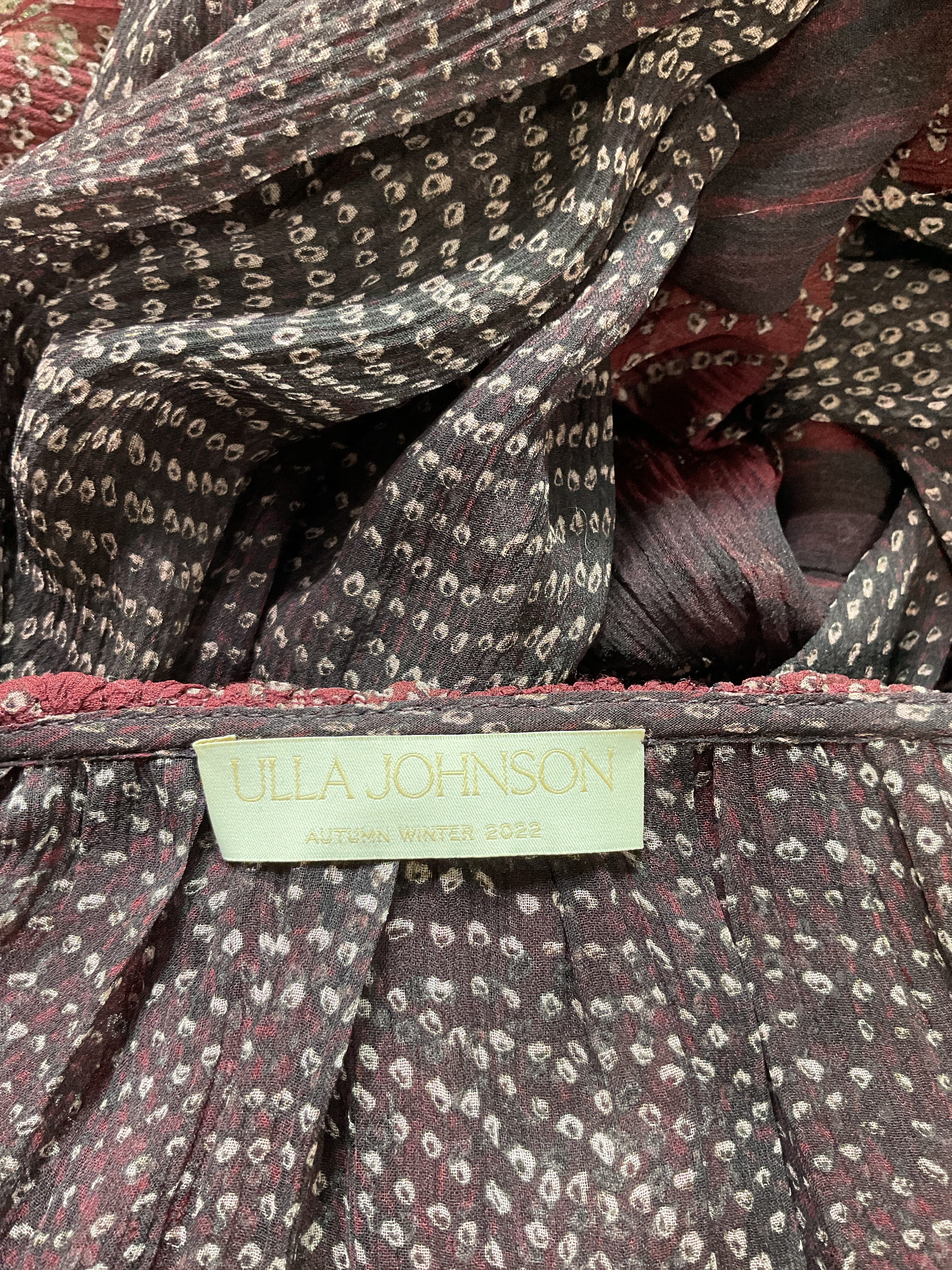Vivian Ruffled Printed Silk-Crepon Blouse - Image 3