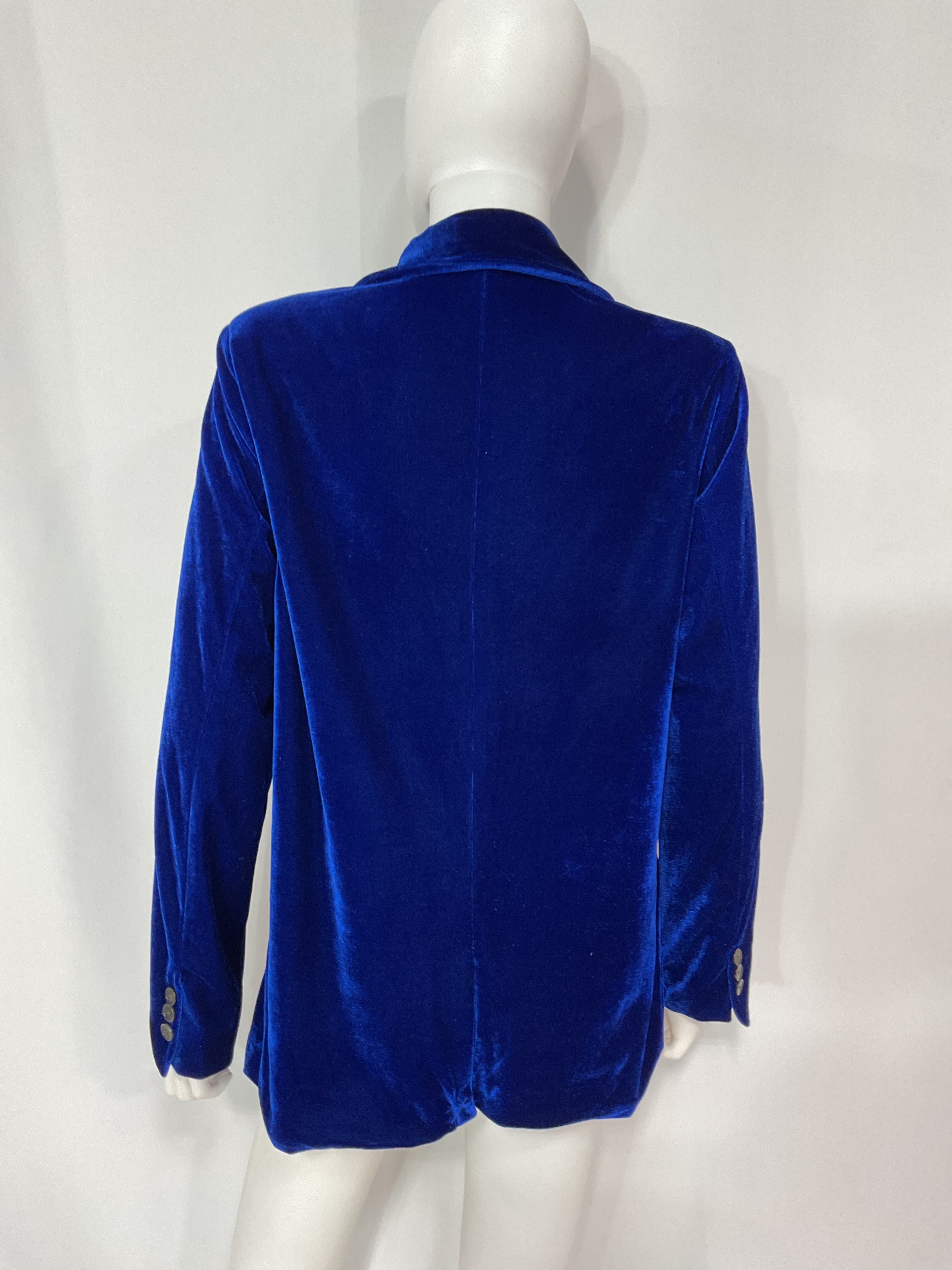 Velvet Blazer In Mazarine Blue - Image 2