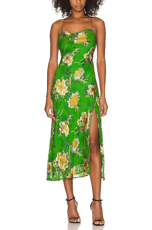 Gaia Dress In Green & Pink Floral - Image 1
