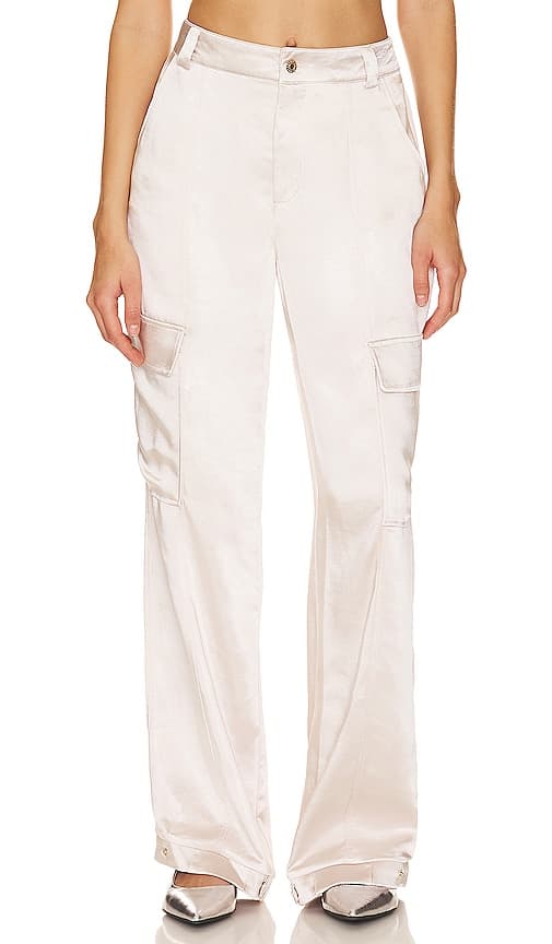 Satin Pant In Champagne Gold - Image 1