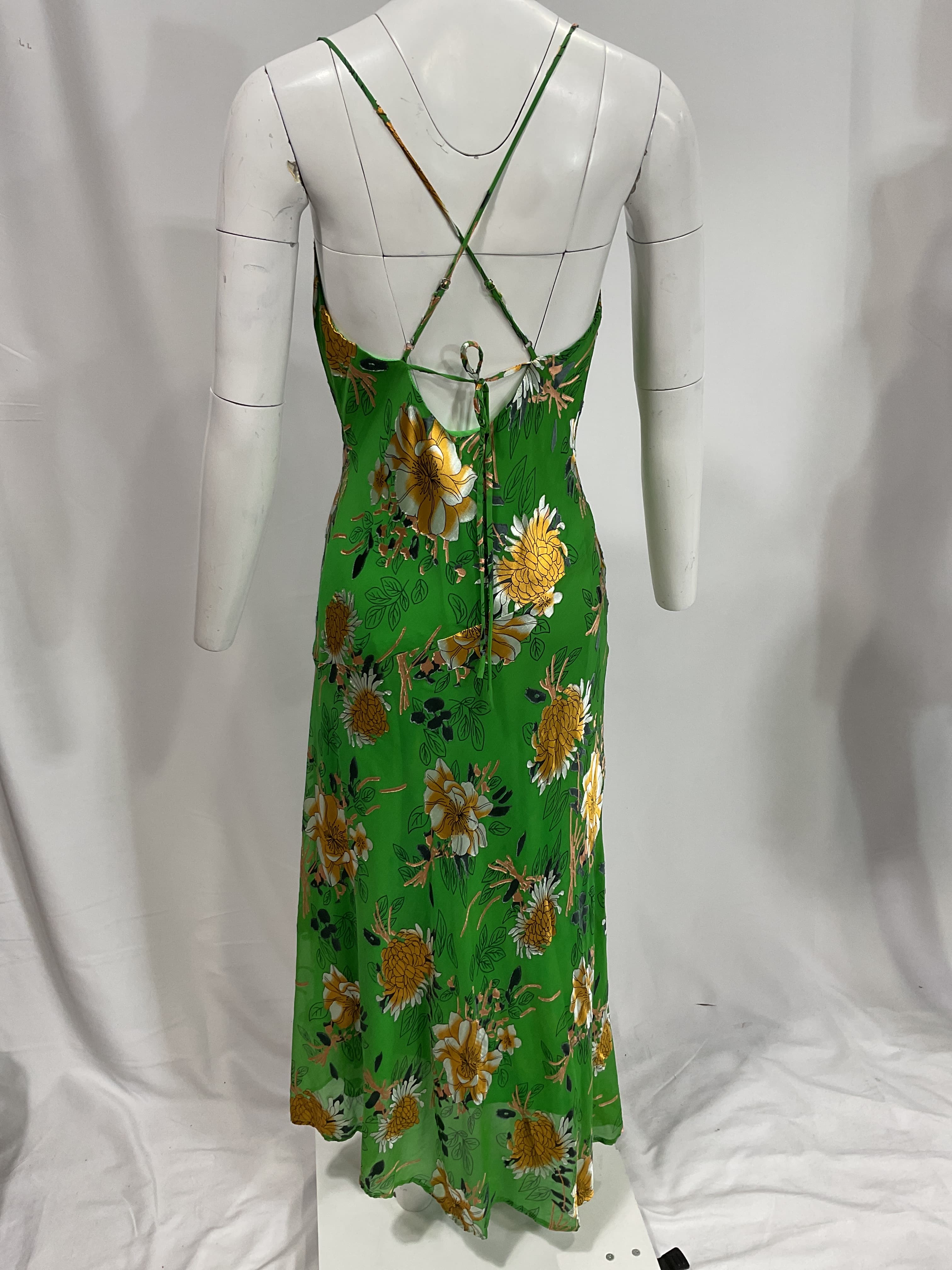 Gaia Dress In Green & Pink Floral - Image 3