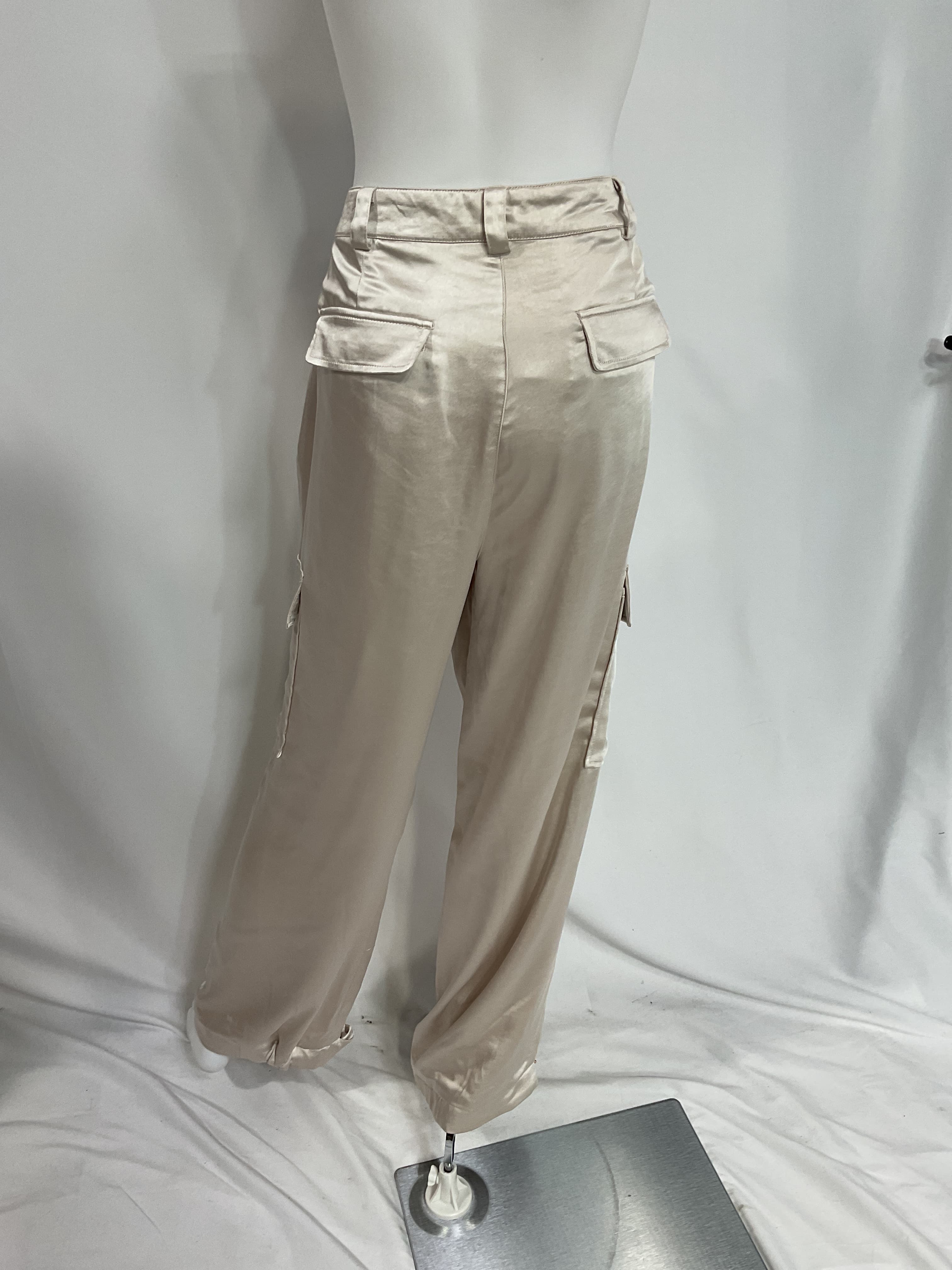Satin Pant In Champagne Gold - Image 2