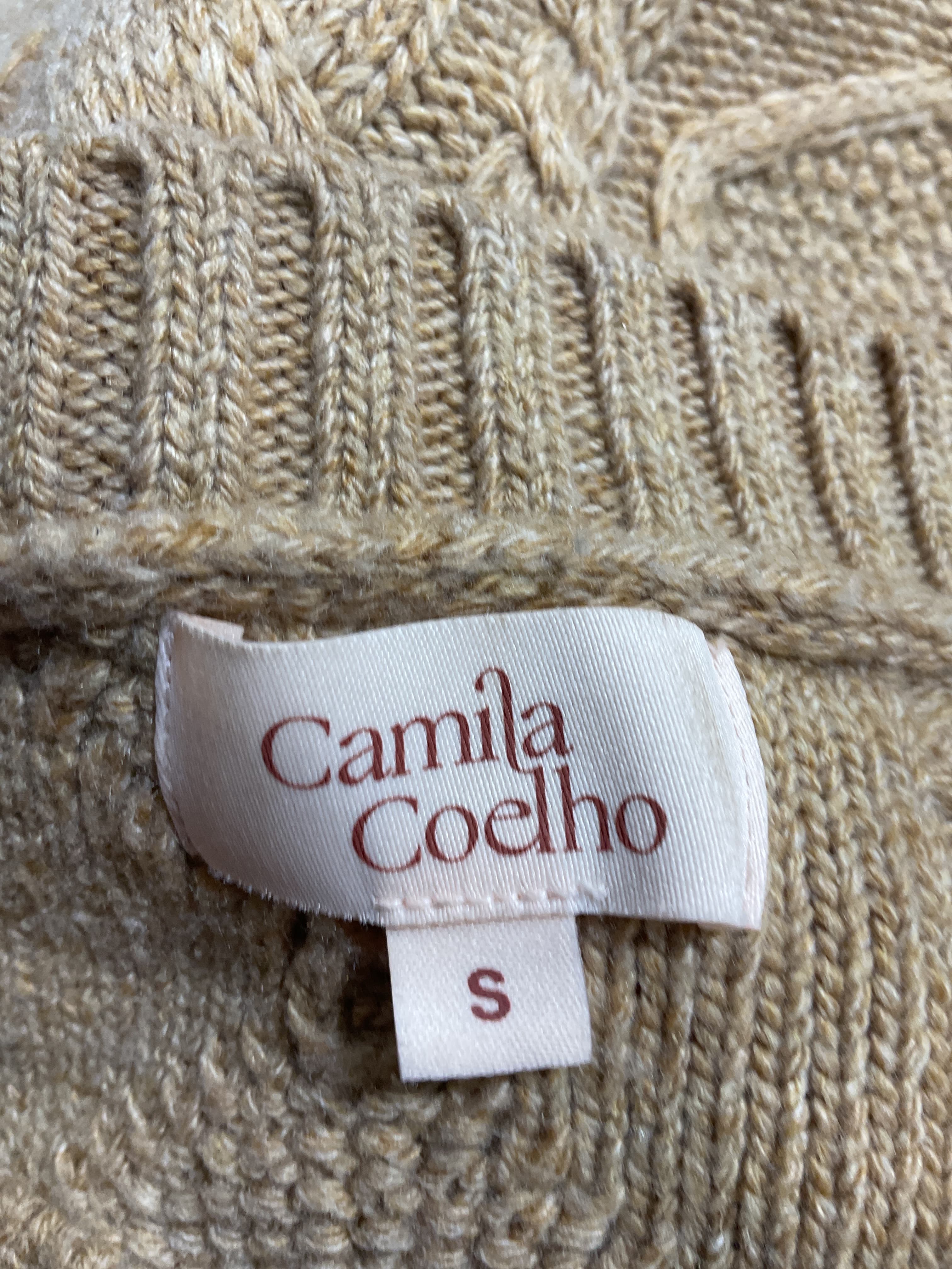 Carmen Cropped Cable Crew In Beige - Image 3