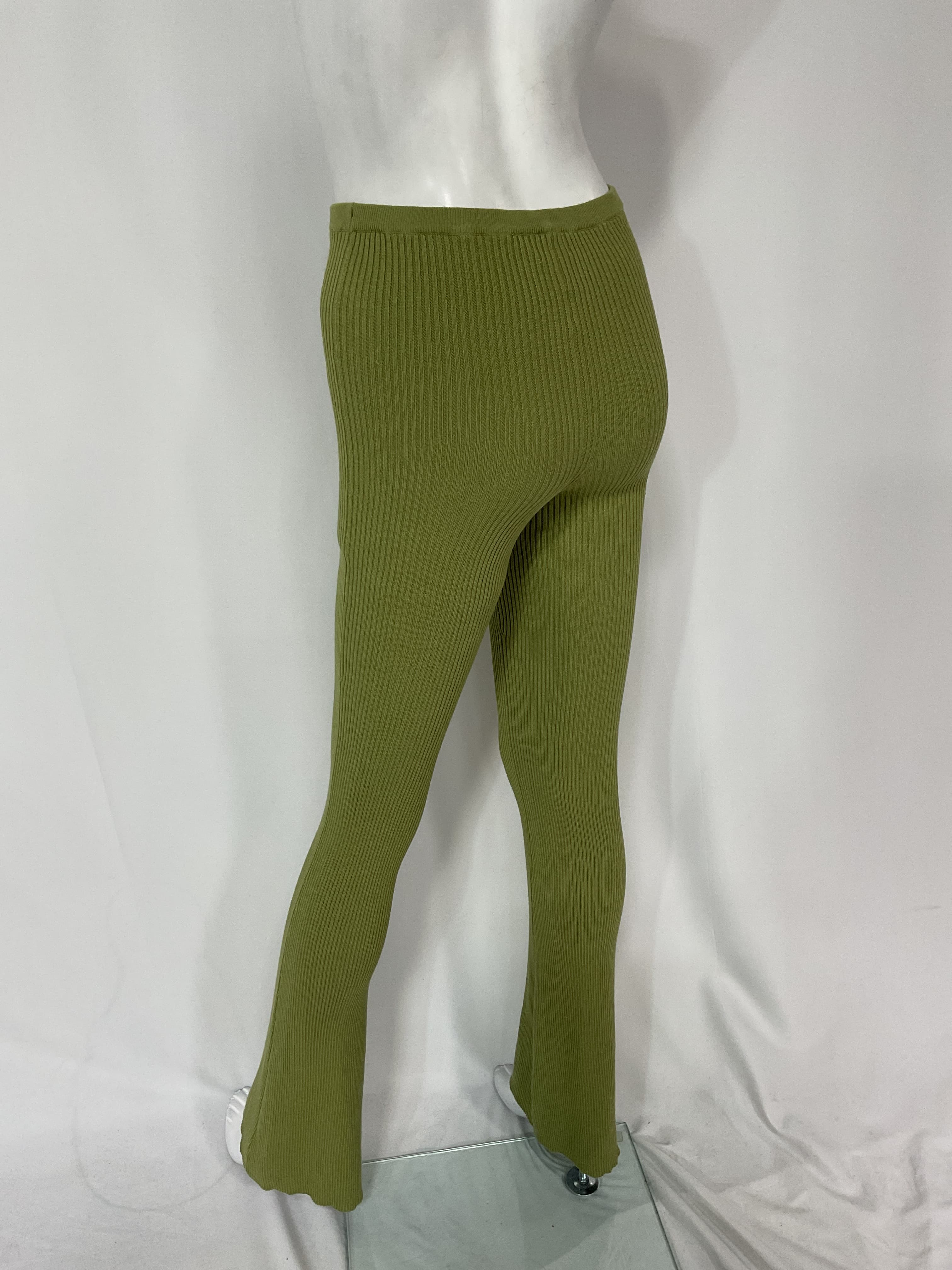 Artemis Lace Up Knit Pant In Rosemary Green - Image 2