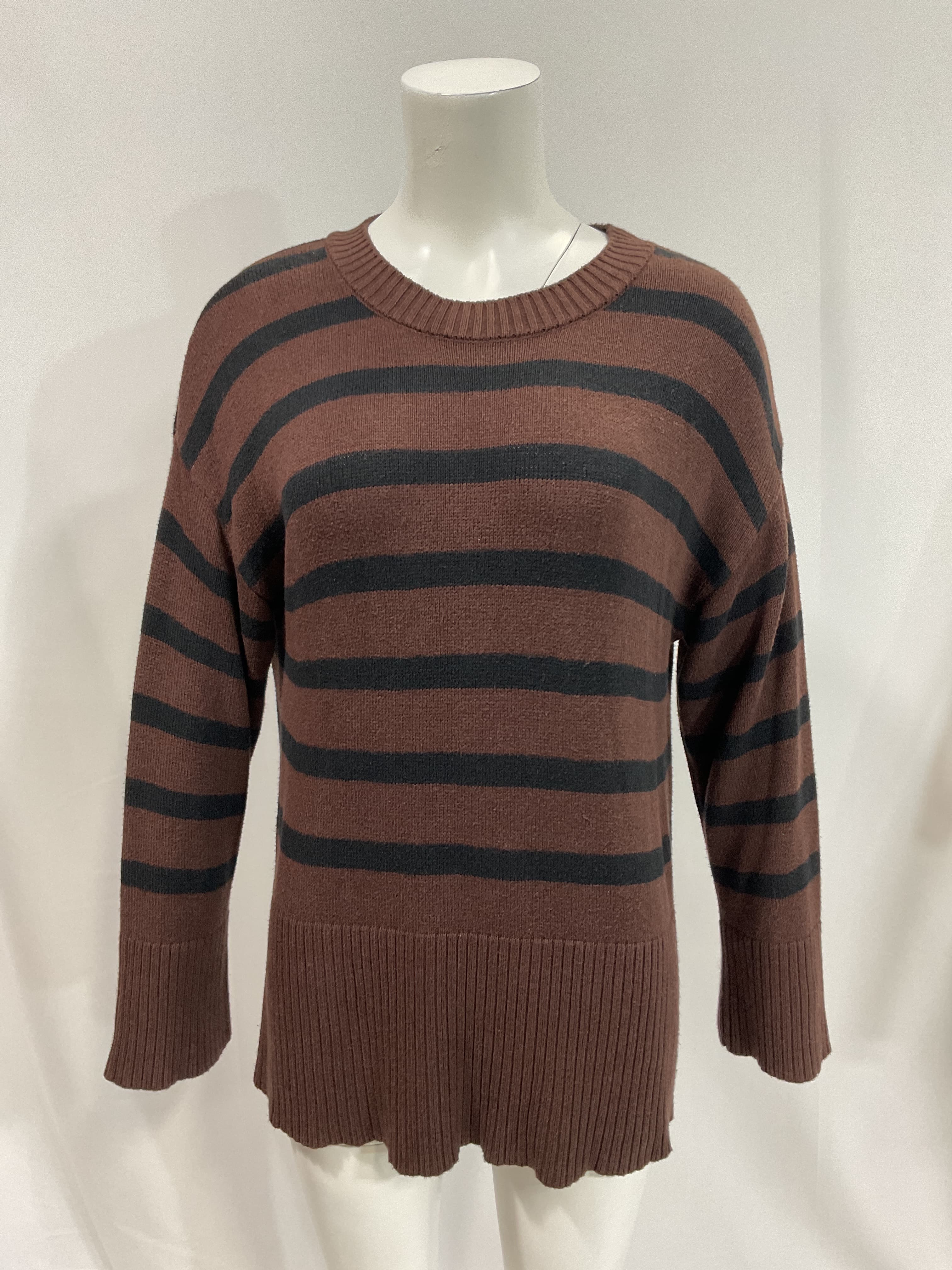 Briar Stripe Crew Neck Sweater In Brown - Image 2