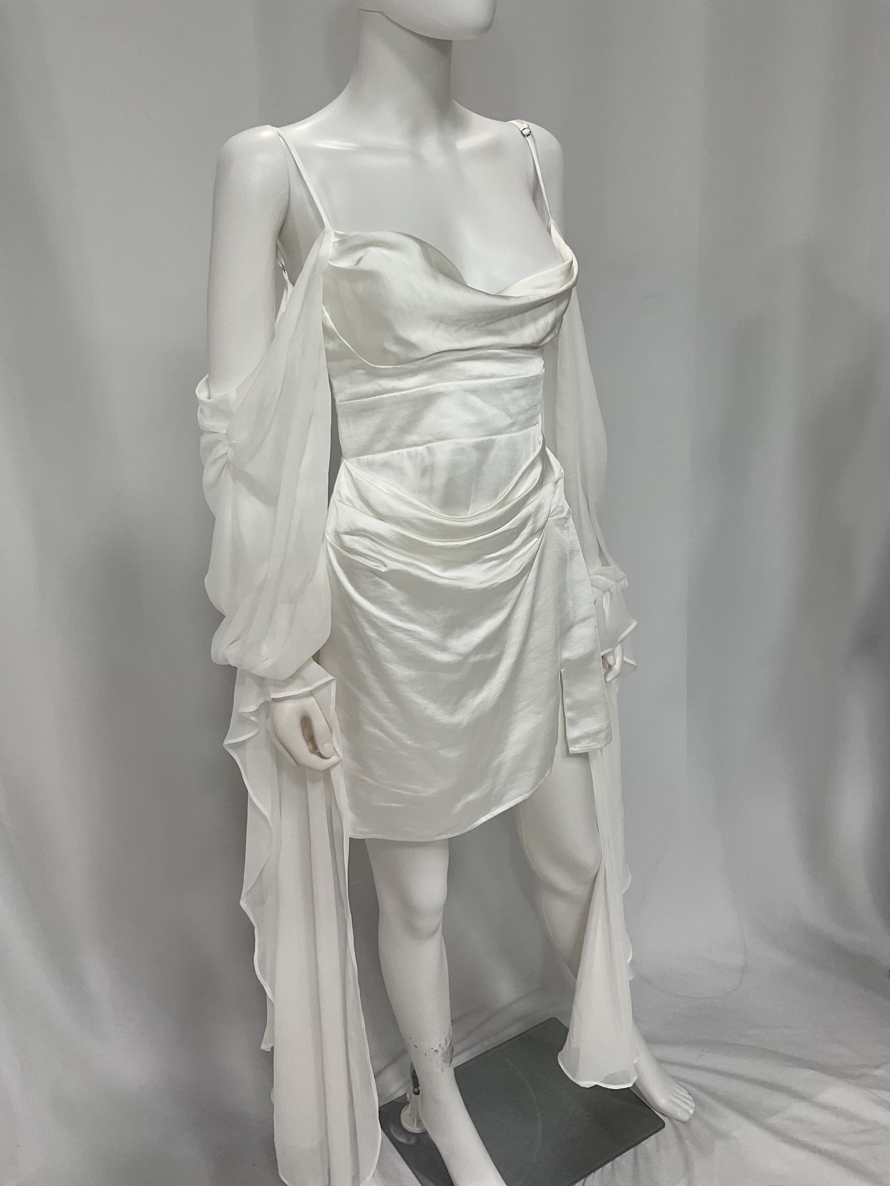 Harlow Mini Dress In White - Image 2
