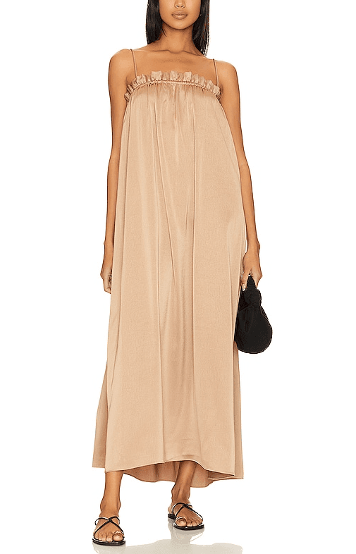 Arcello Midi Dress In Taupe - Image 1