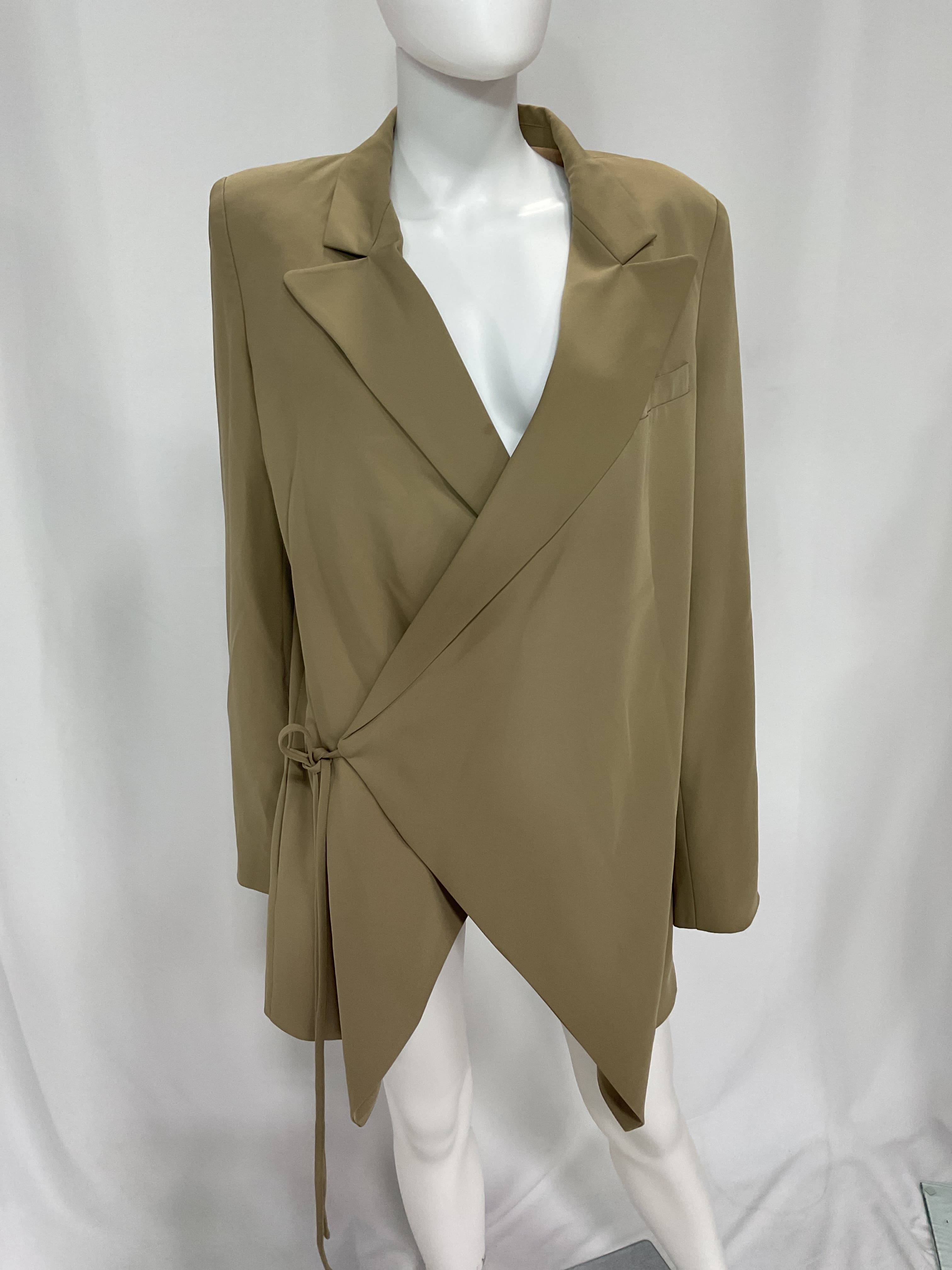 Orion Blazer Mini Dress In Khaki - Image 3