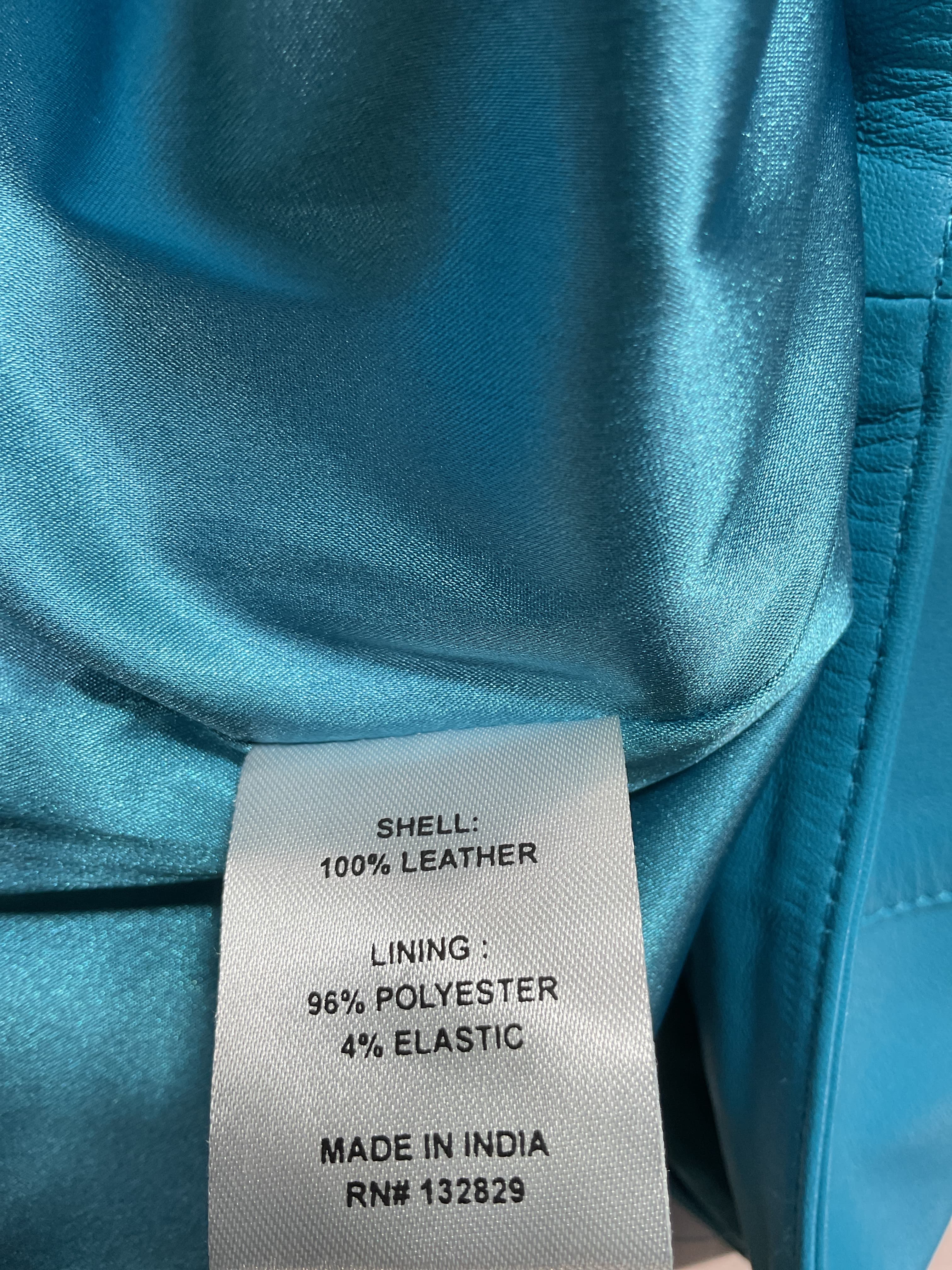 The Leather Mini Skirt In Turquoise - Image 4