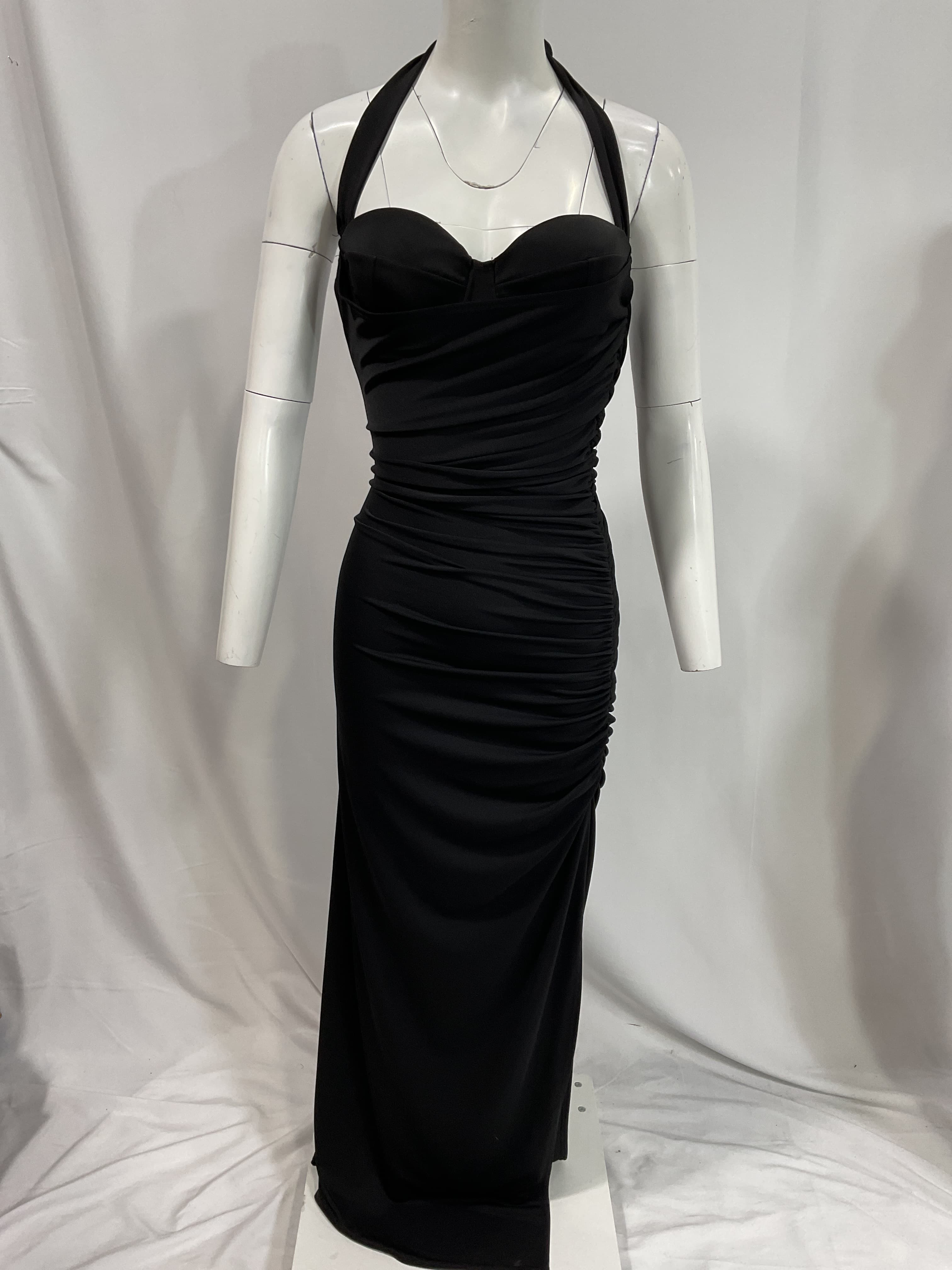 Naima Ruched Maxi Dress In Black - Image 3