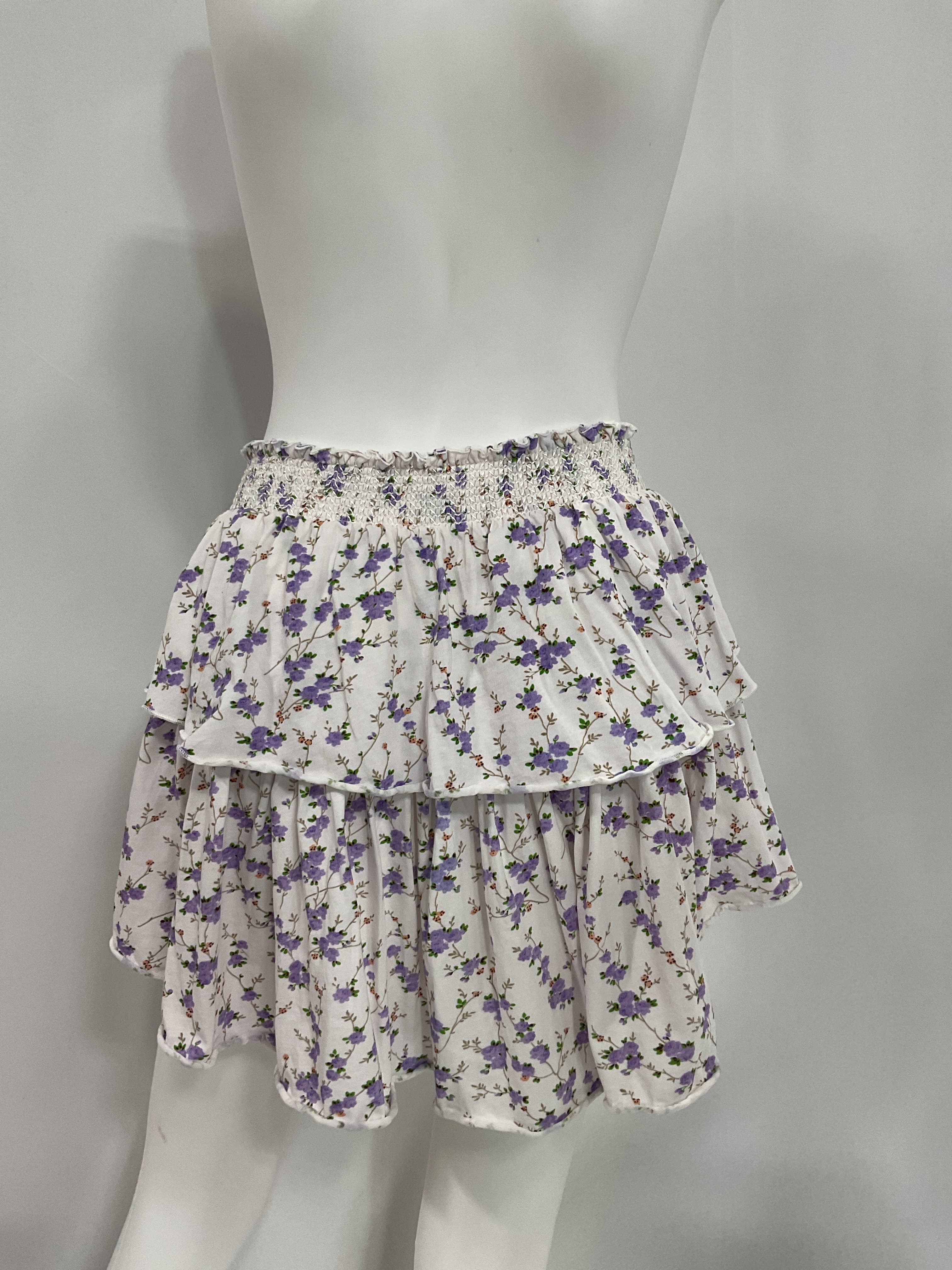 Ruffle Mini Skirt In Dusty Lavender - Image 4