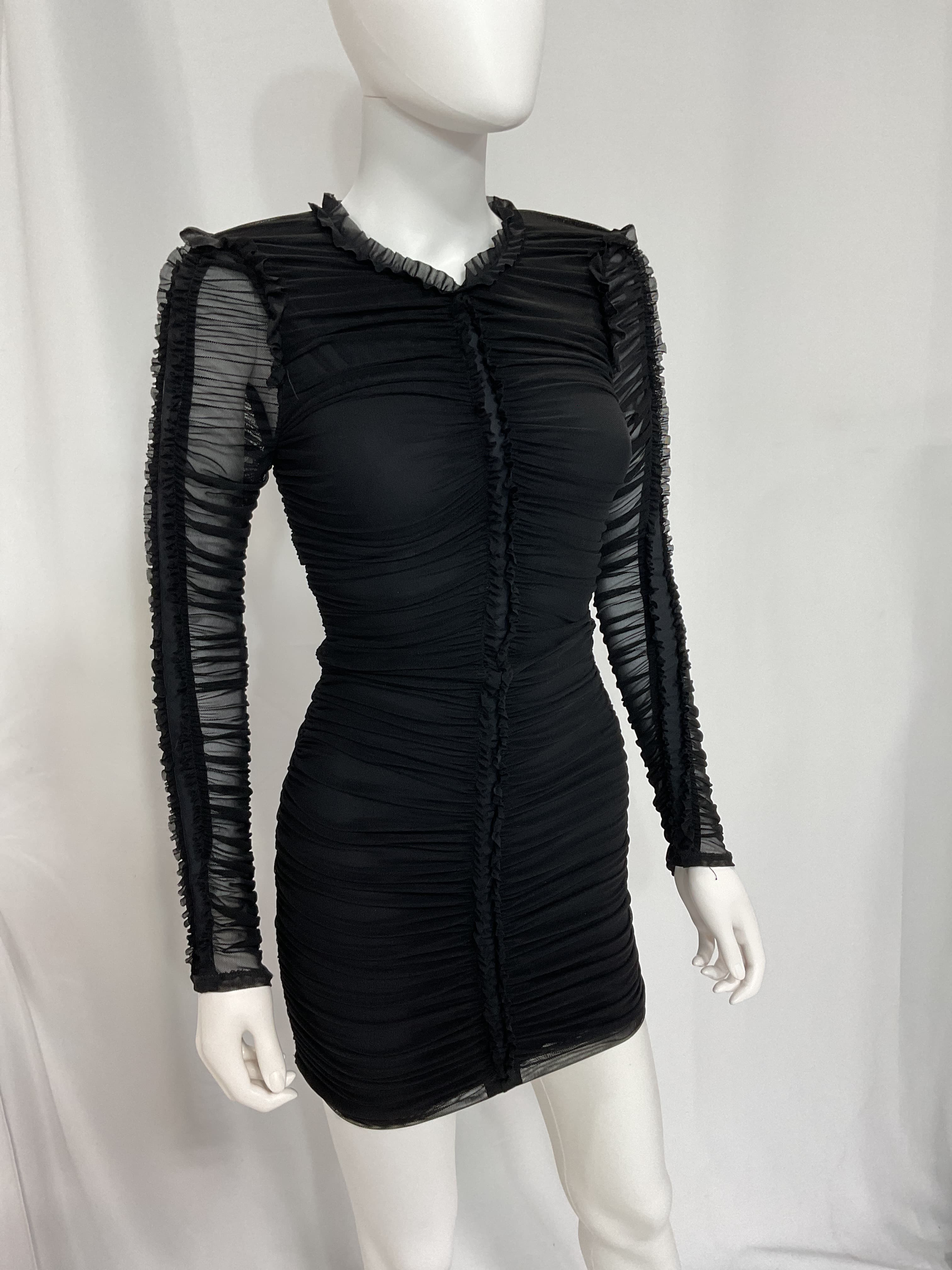 Las Olas Long Sleeve Mini Dress In Black - Image 2
