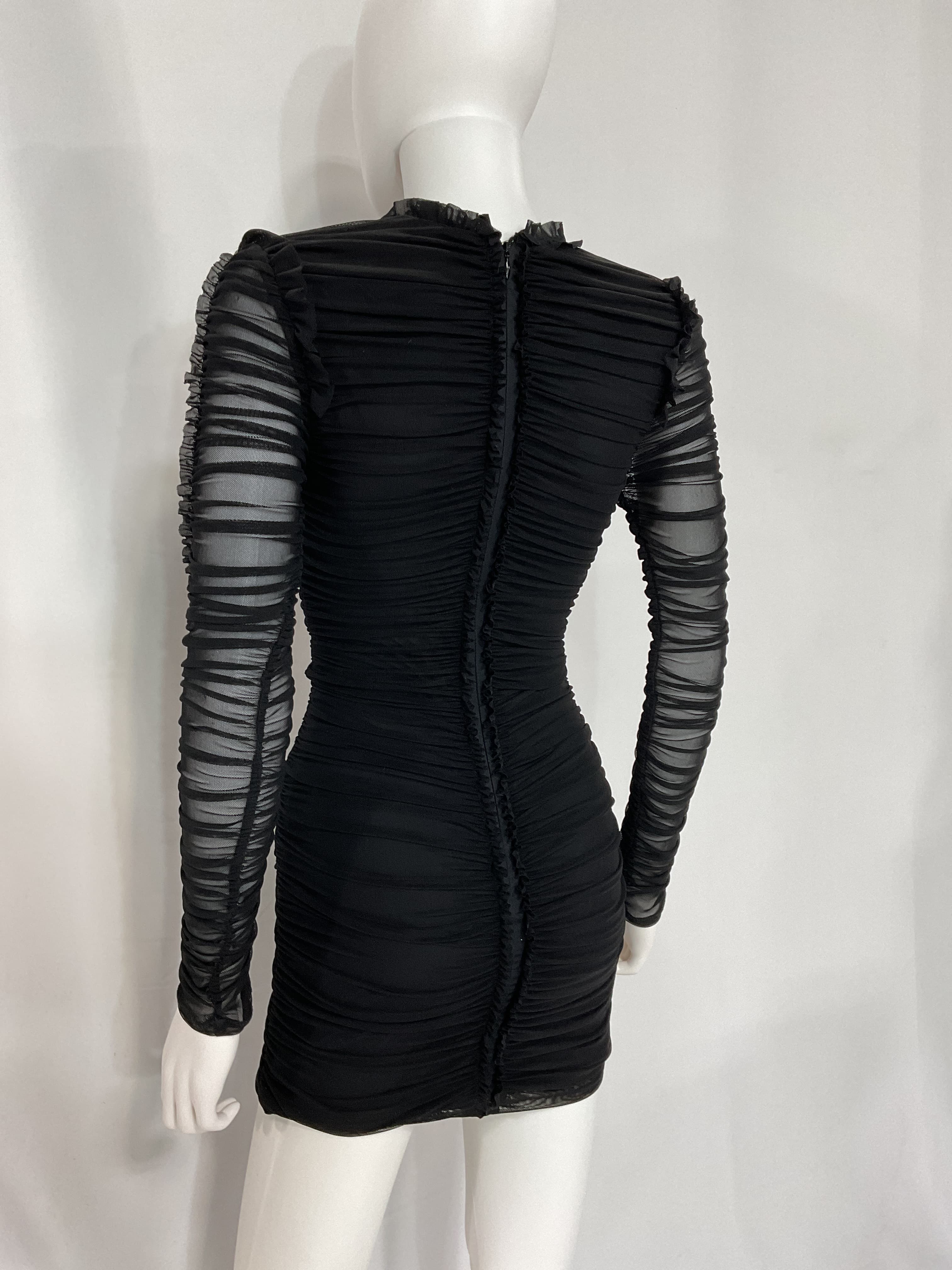 Las Olas Long Sleeve Mini Dress In Black - Image 3