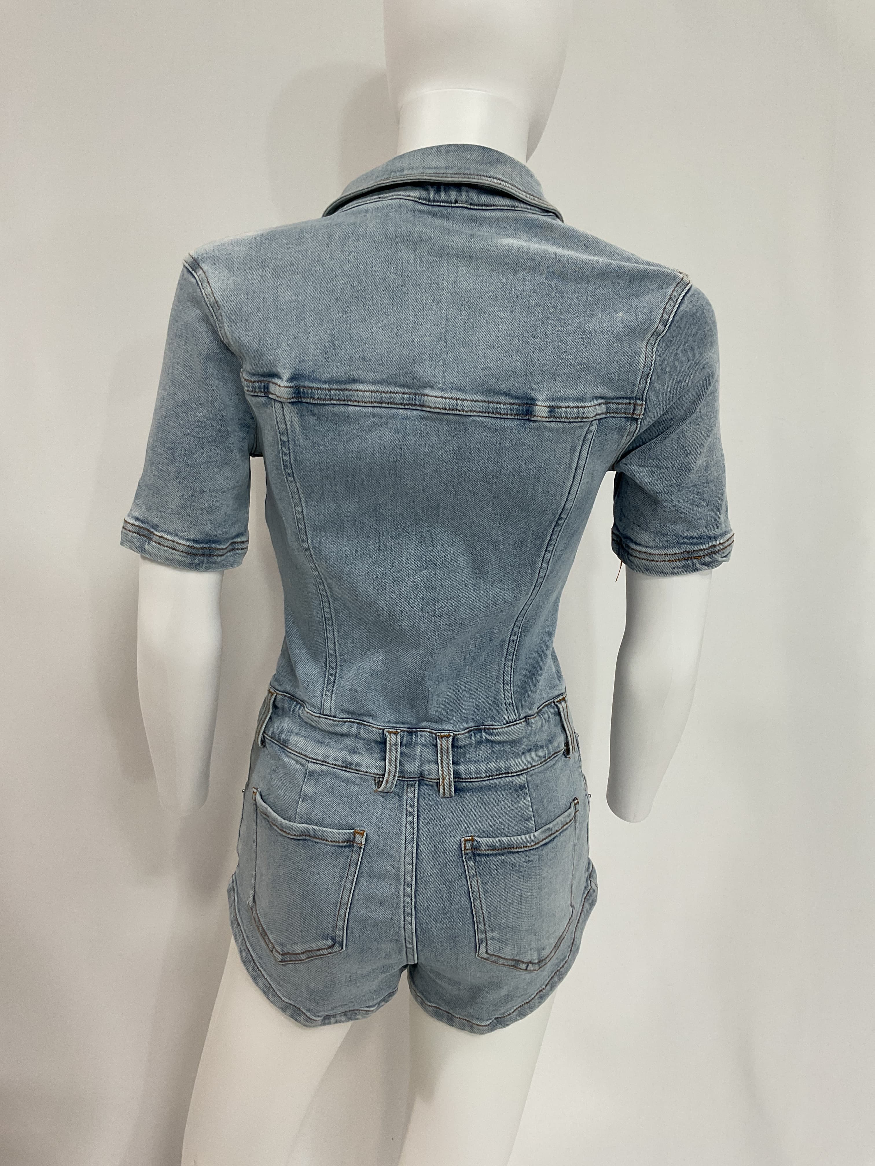 Judith Vintage Stretch Romper In Coastline - Image 3