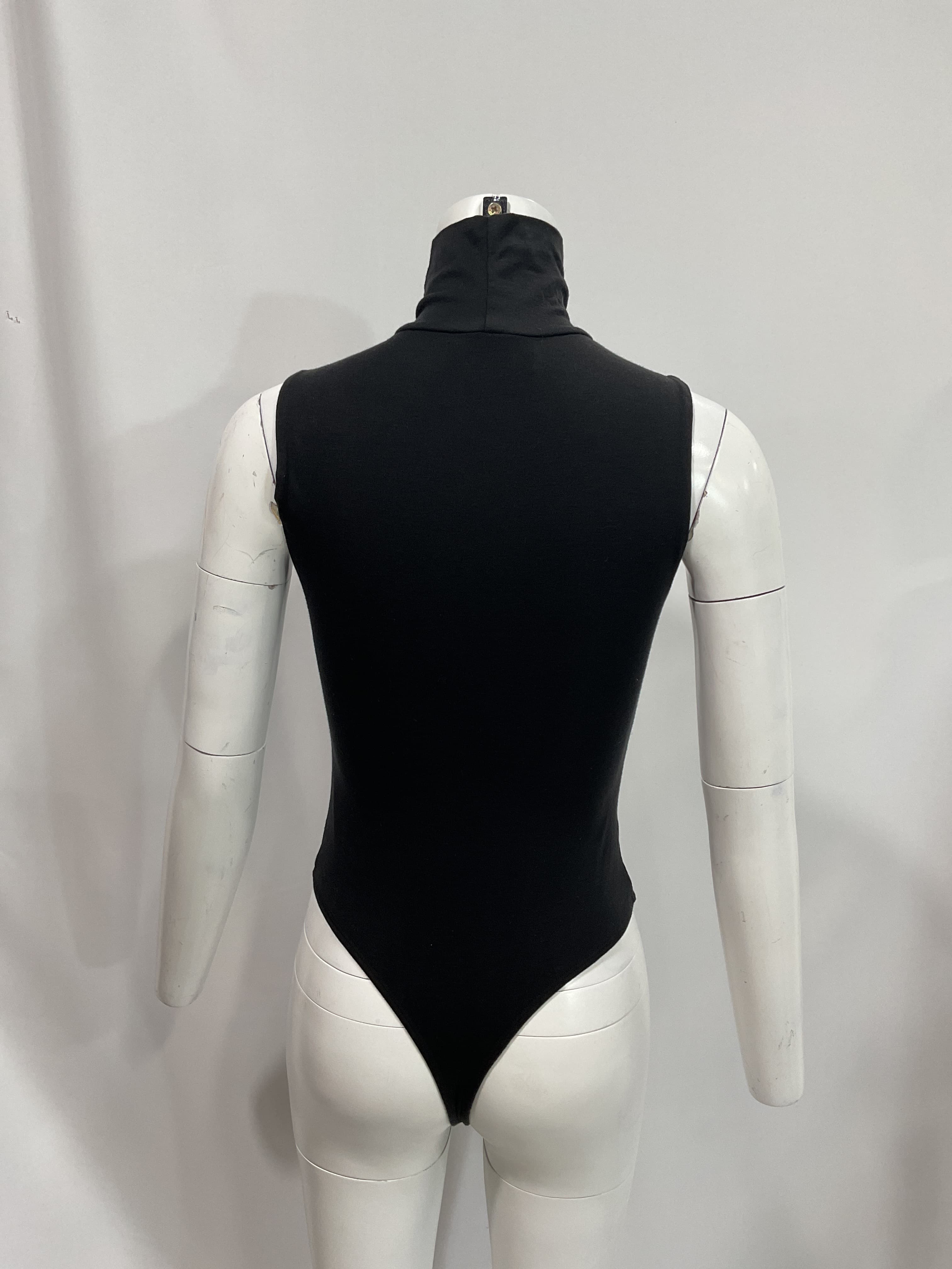 Turtleneck Tank Bodysuit In Black - Image 2