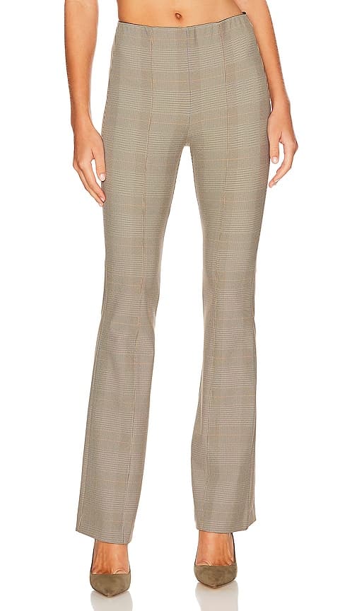 Simone Plaid Flare Pant In Beige Plaid - Image 1