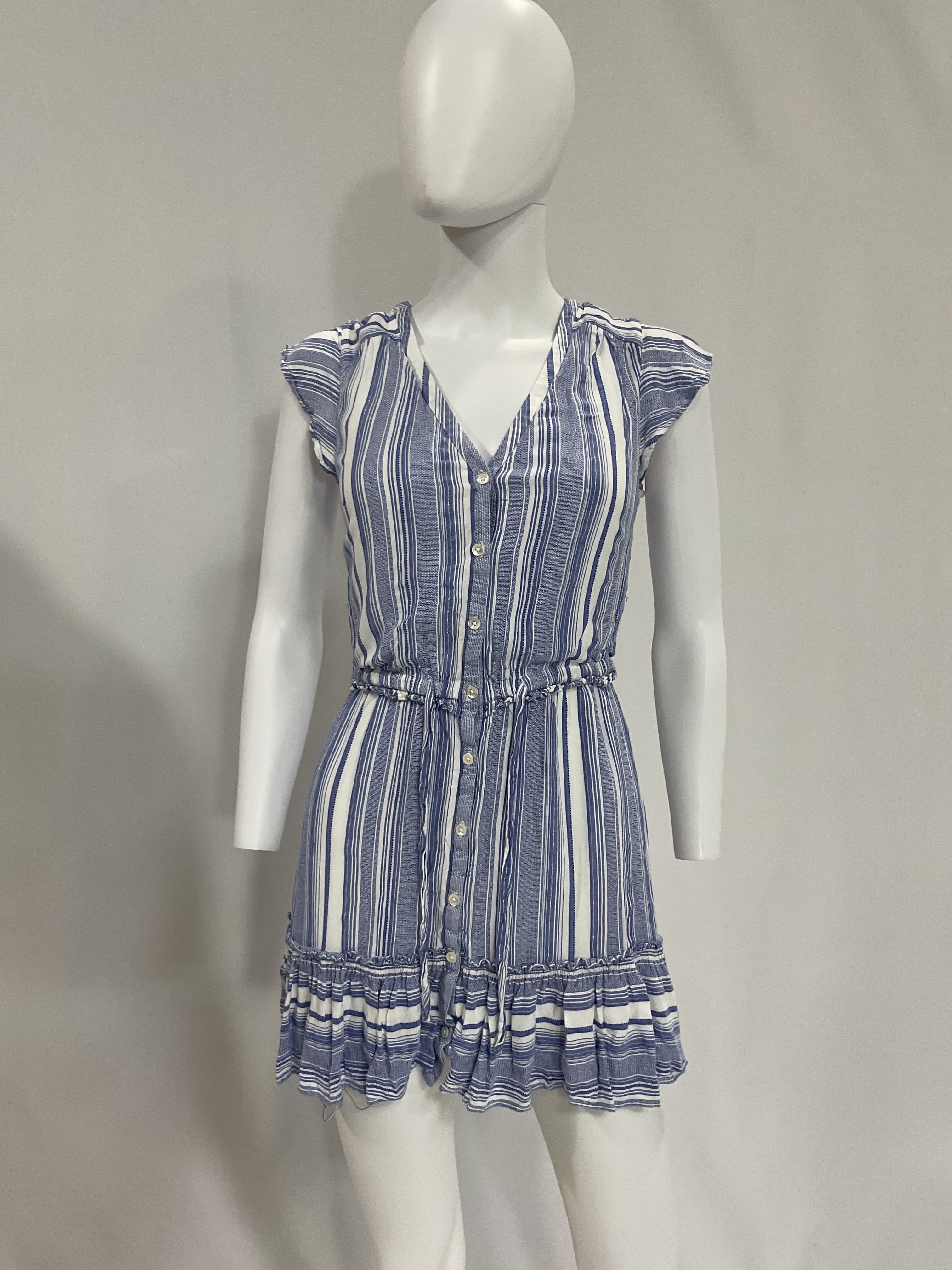 Saralynn Mini Dress In Ivory & Ultramarine - Image 2