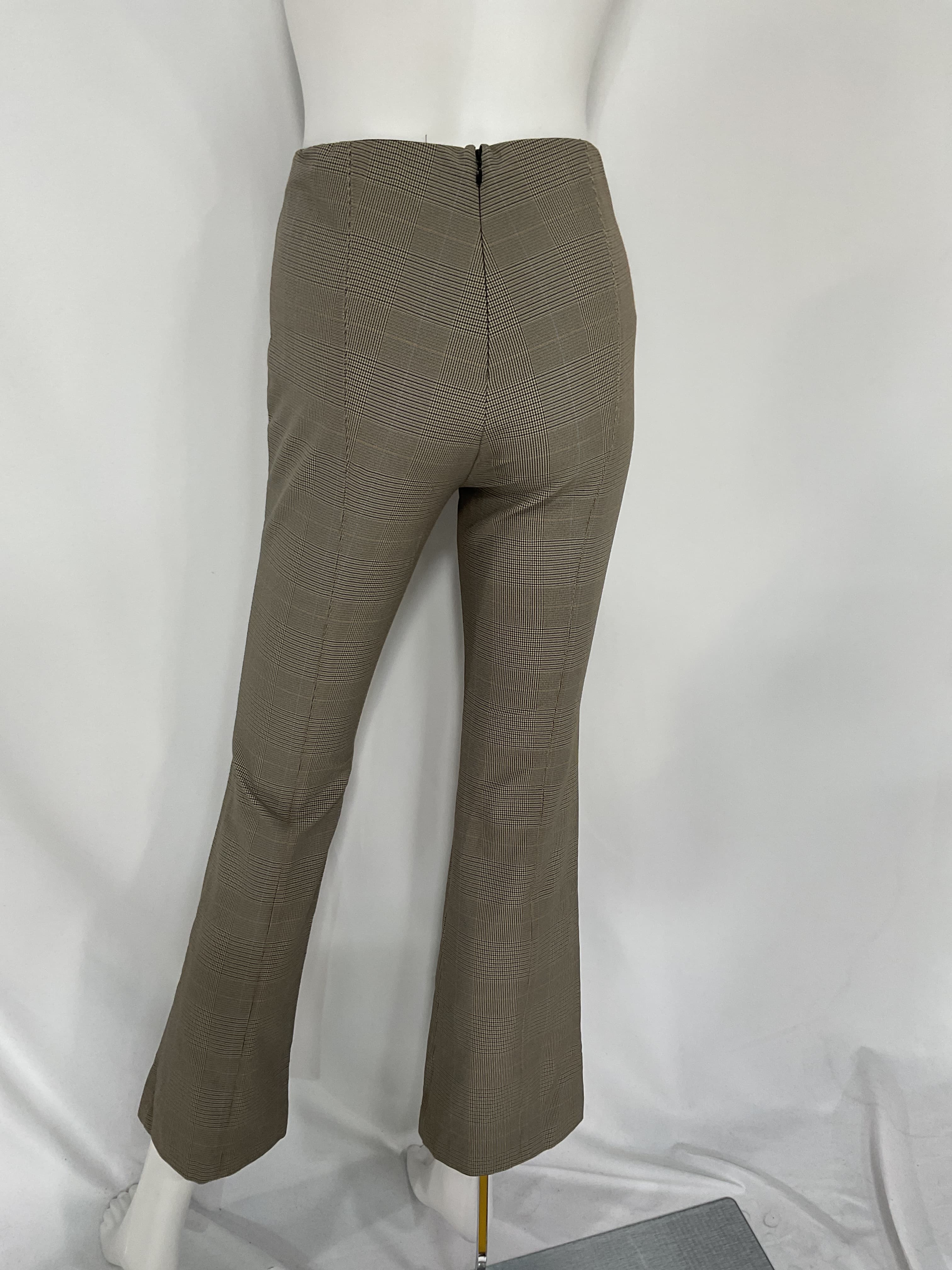 Simone Plaid Flare Pant In Beige Plaid - Image 2