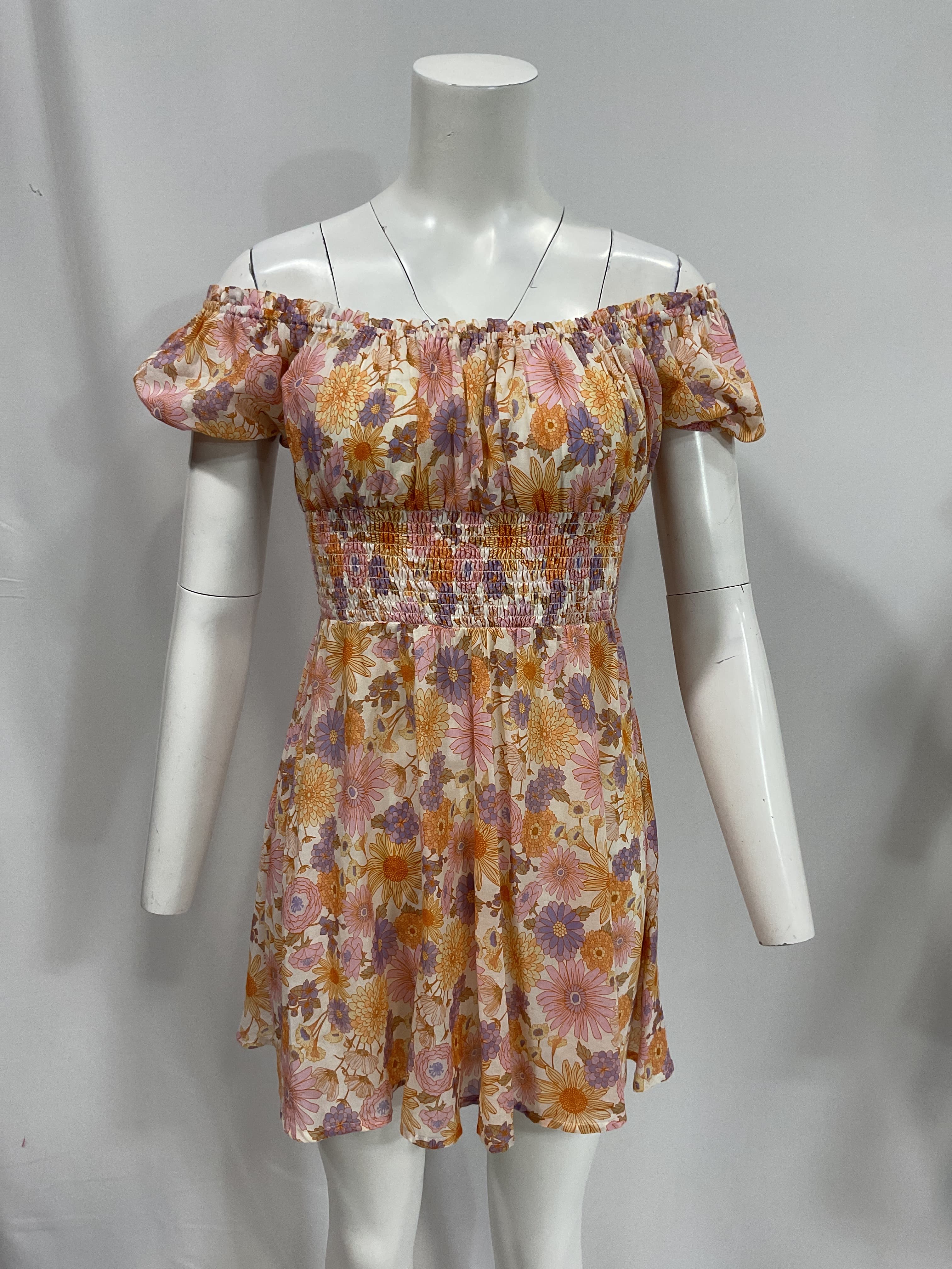 Aurora Mini Dress In Lilac Retro Floral - Image 3