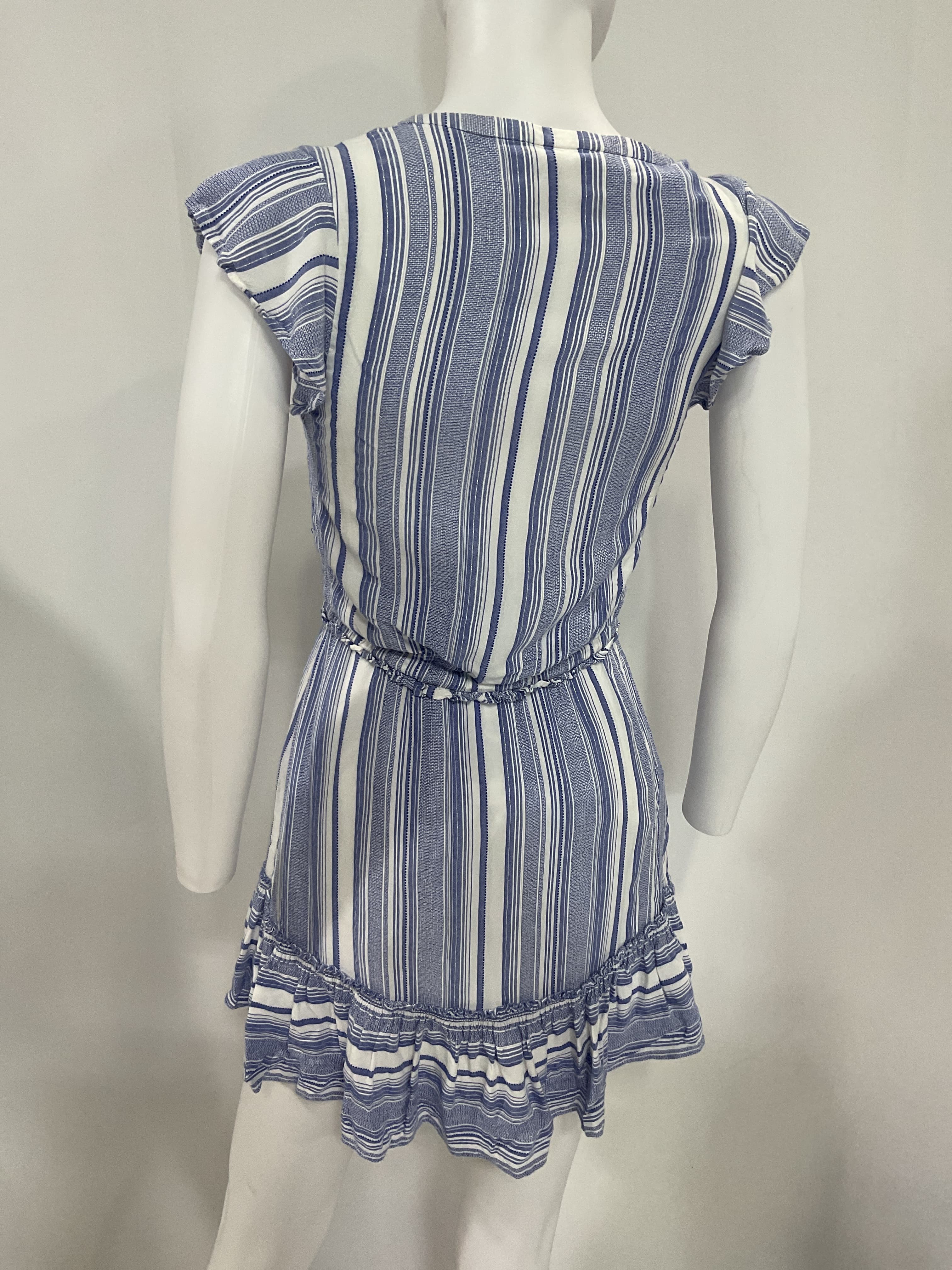 Saralynn Mini Dress In Ivory & Ultramarine - Image 4