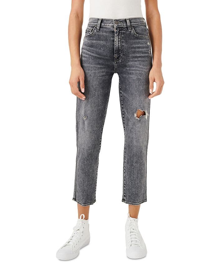 7 For All Mankind Cropped Straight Jeans - Image 1