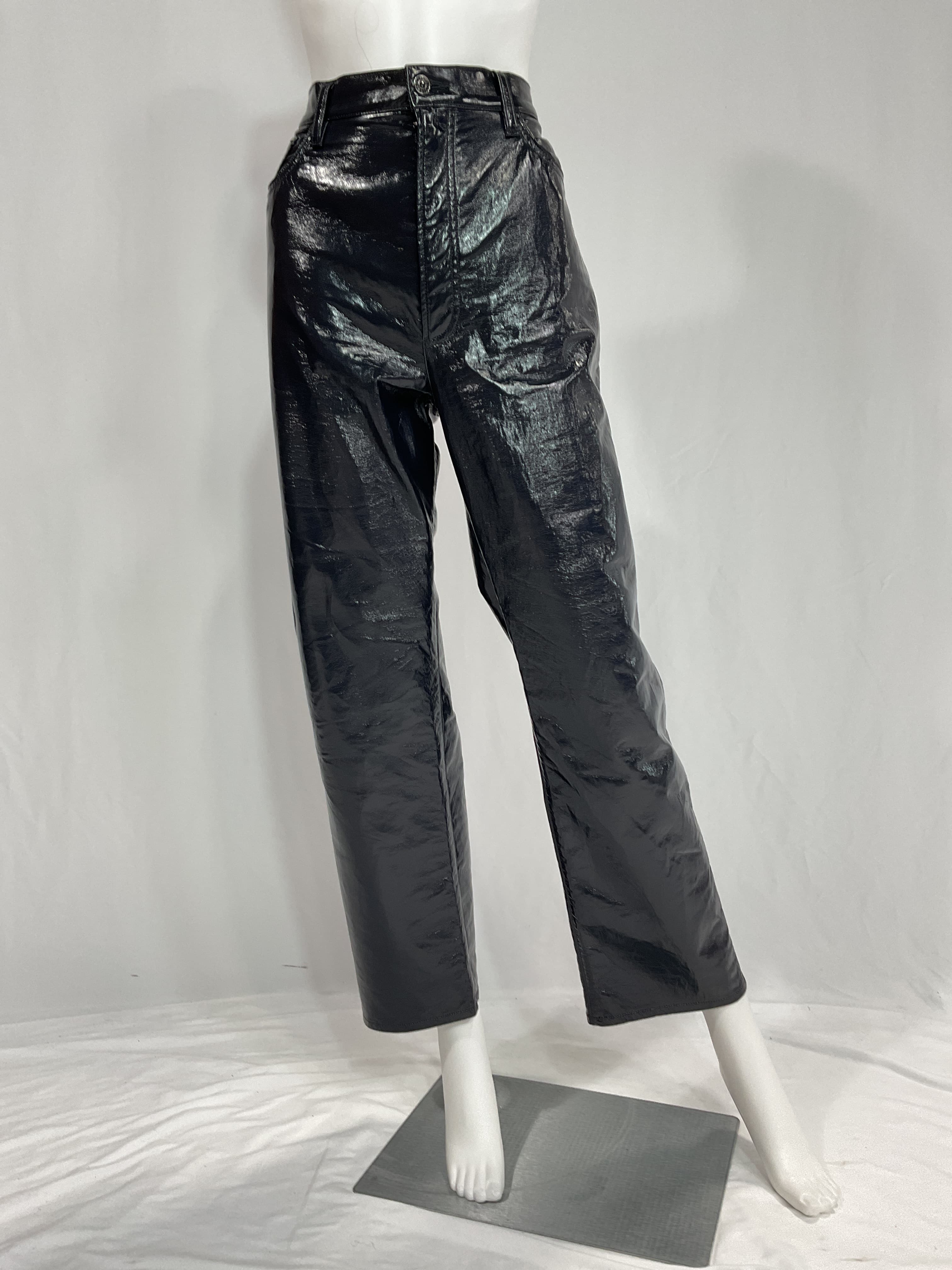 Recycled Leather 90's Pinch Waist Pants - Image 3