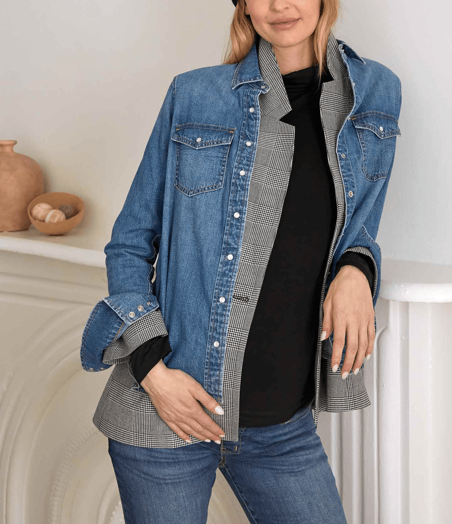 The Denim Maternity Shirt - Image 1