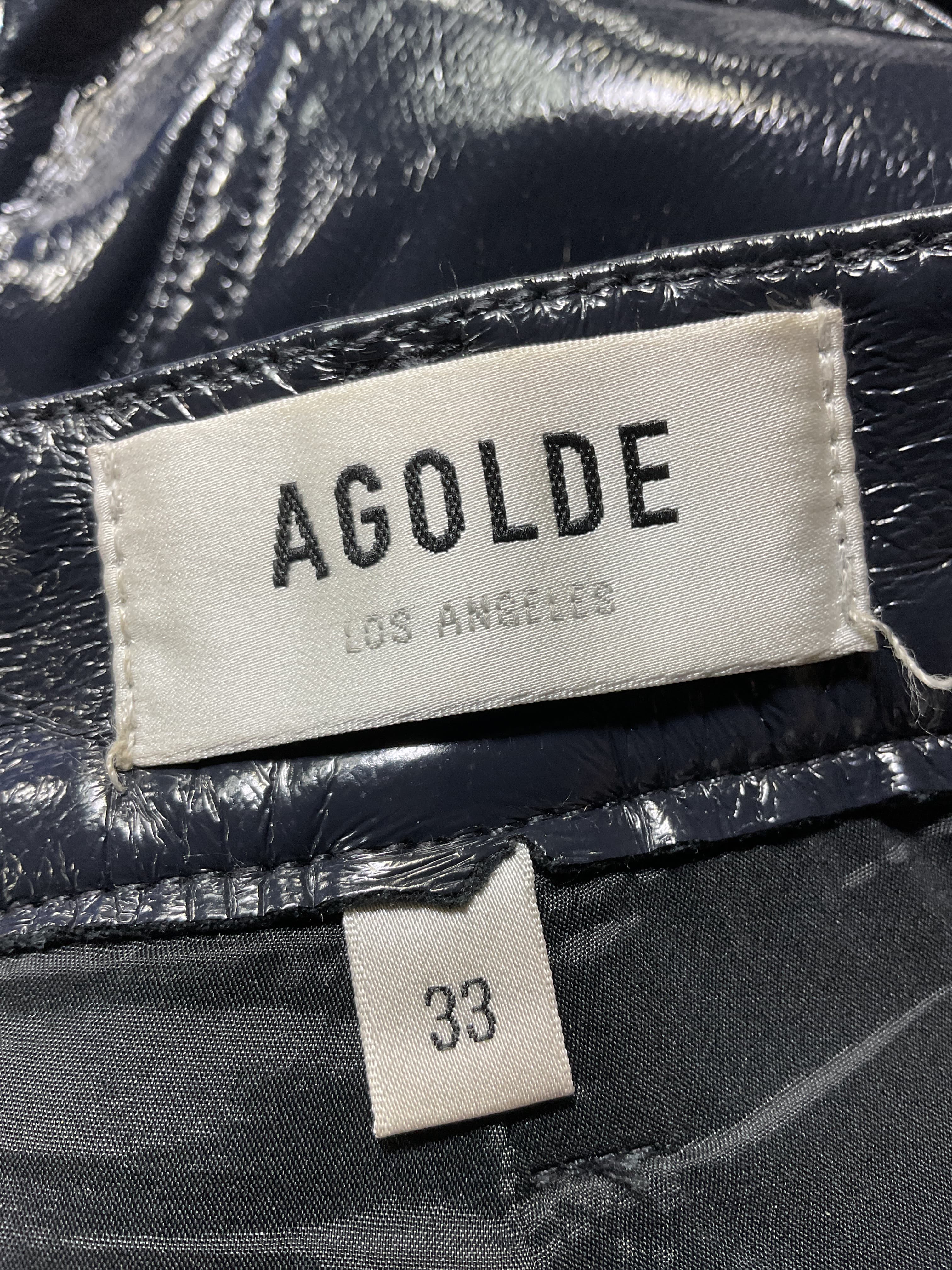 Recycled Leather 90's Pinch Waist Pants - Image 4