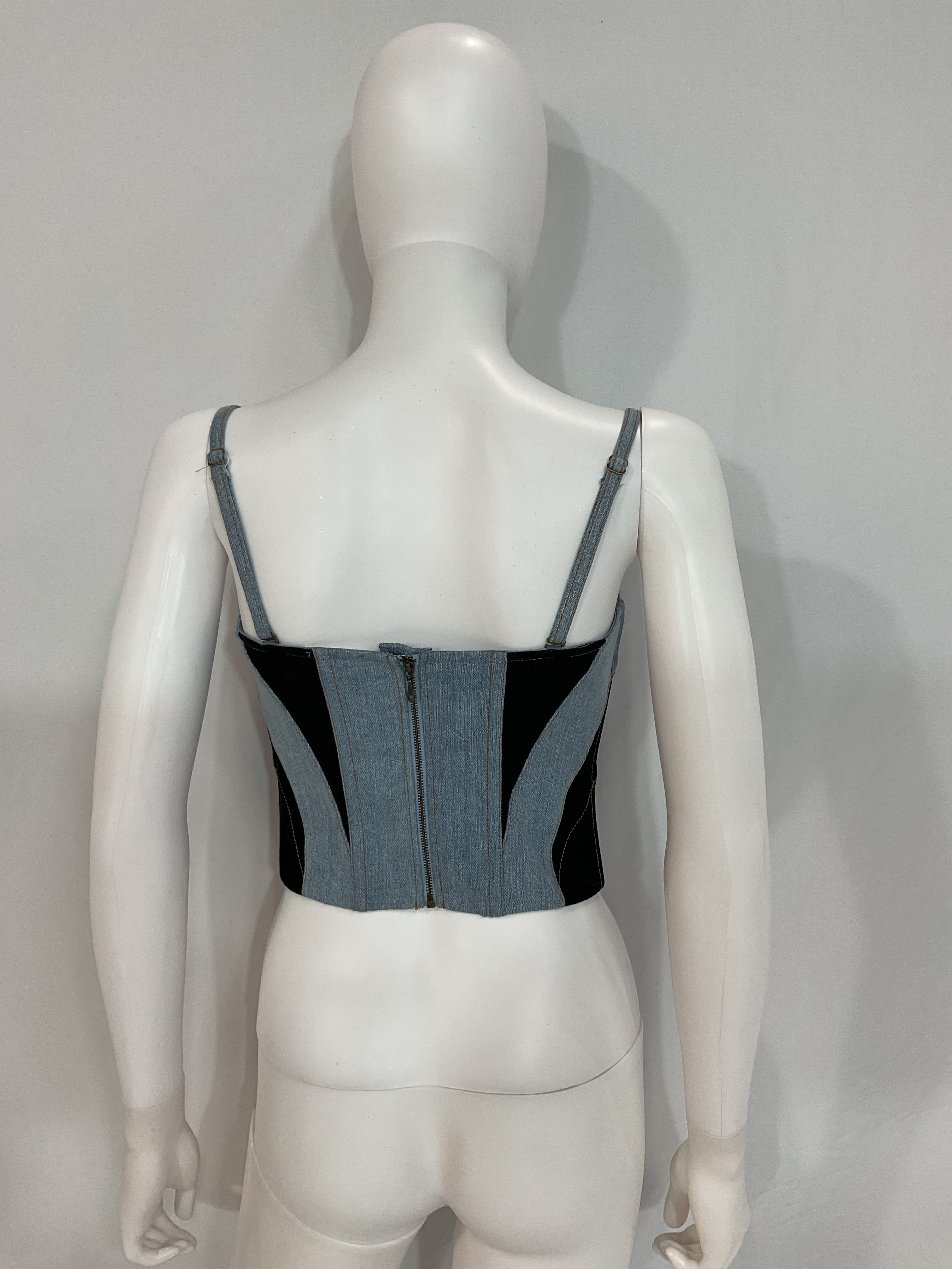 Two Toned Denim Bustier - Image 2