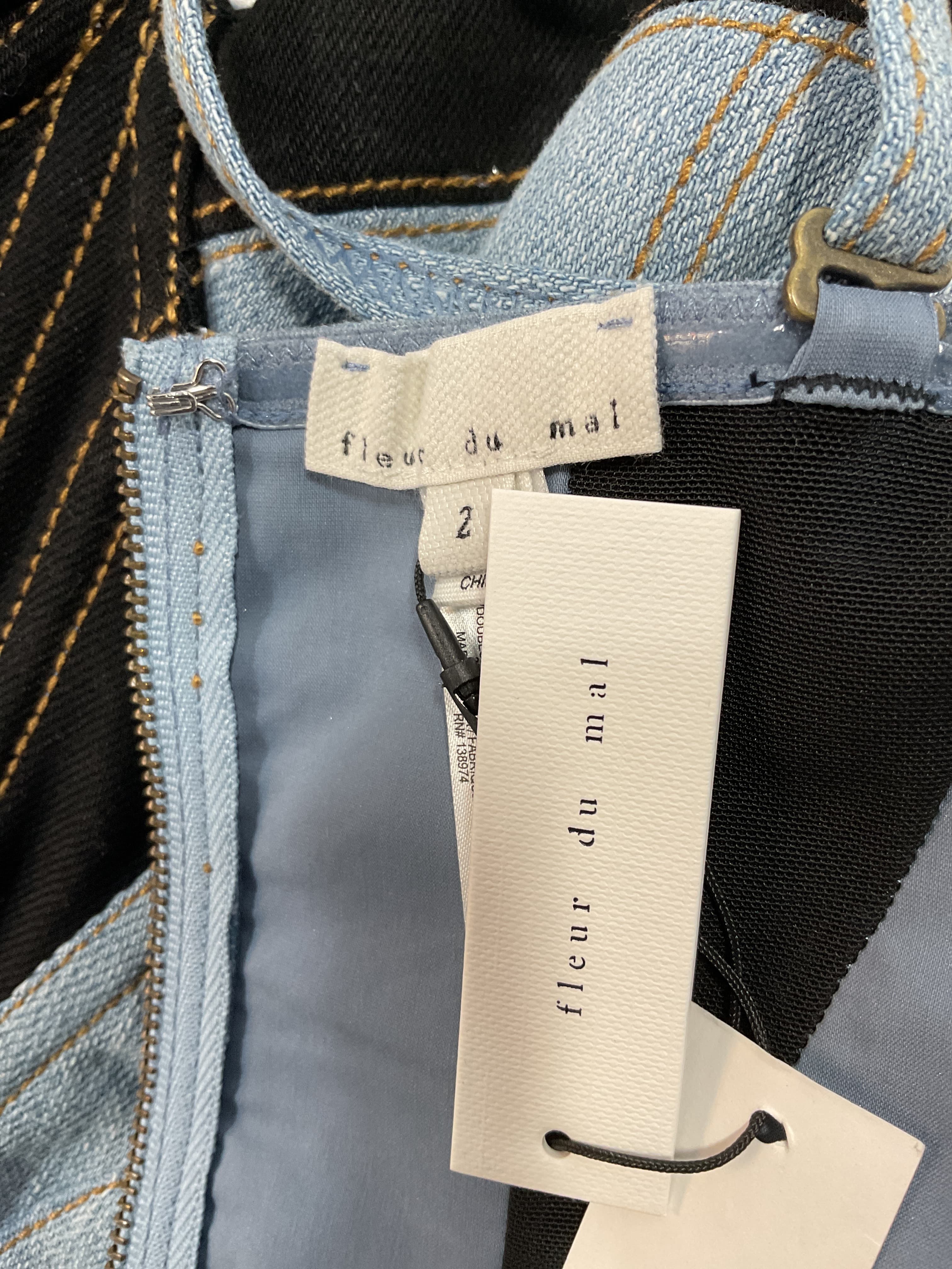 Two Toned Denim Bustier - Image 3