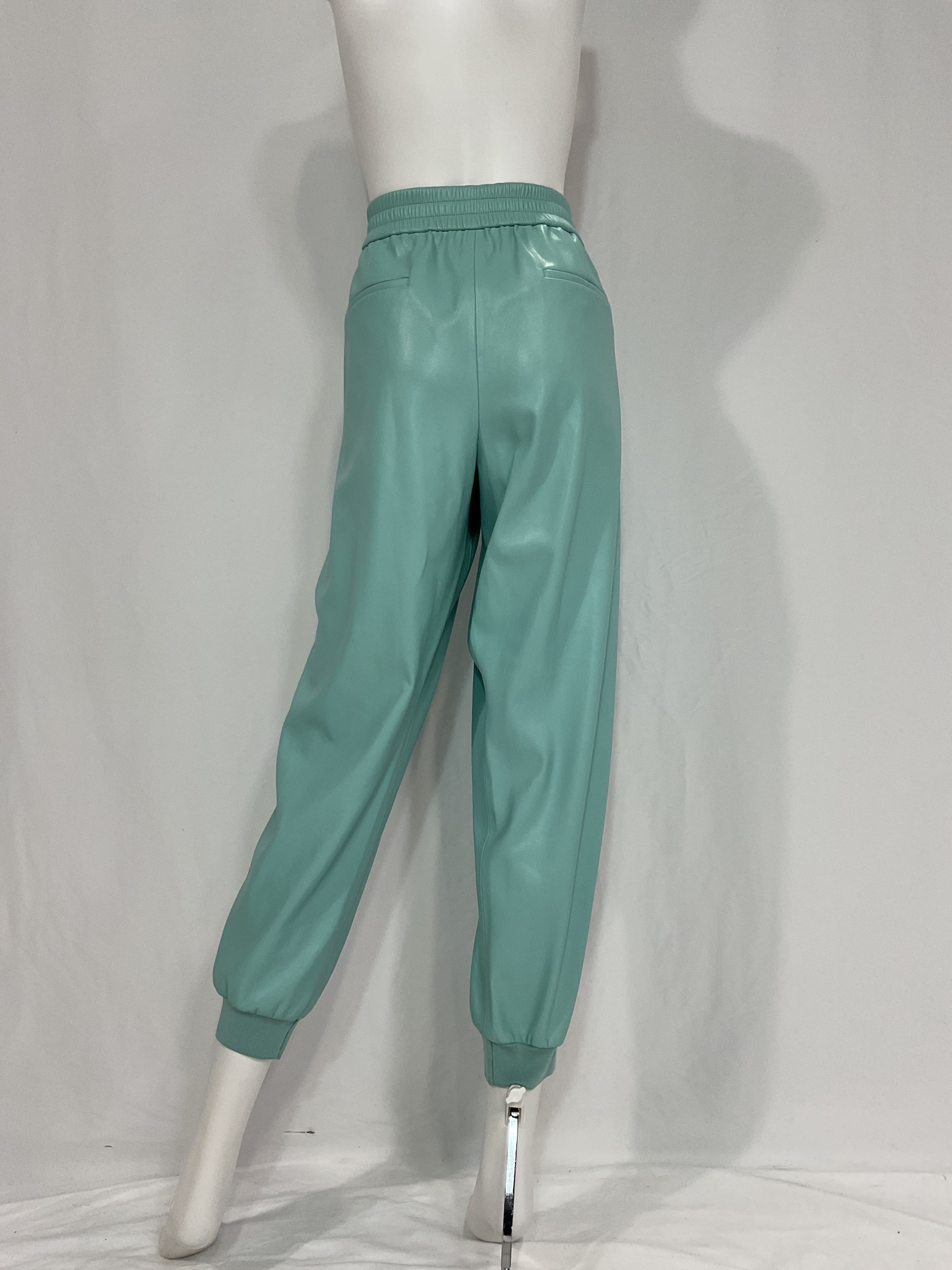 Pete Low-Rise Vegan Leather Pants - Image 4