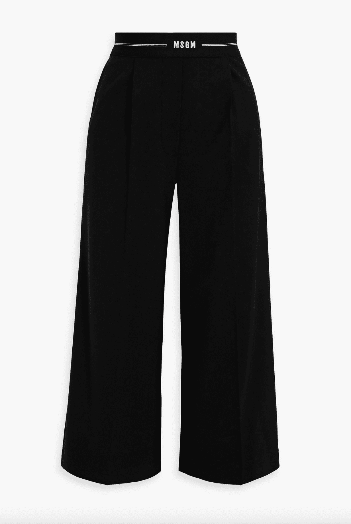 Cropped wool-blend wide-leg pants - Image 1