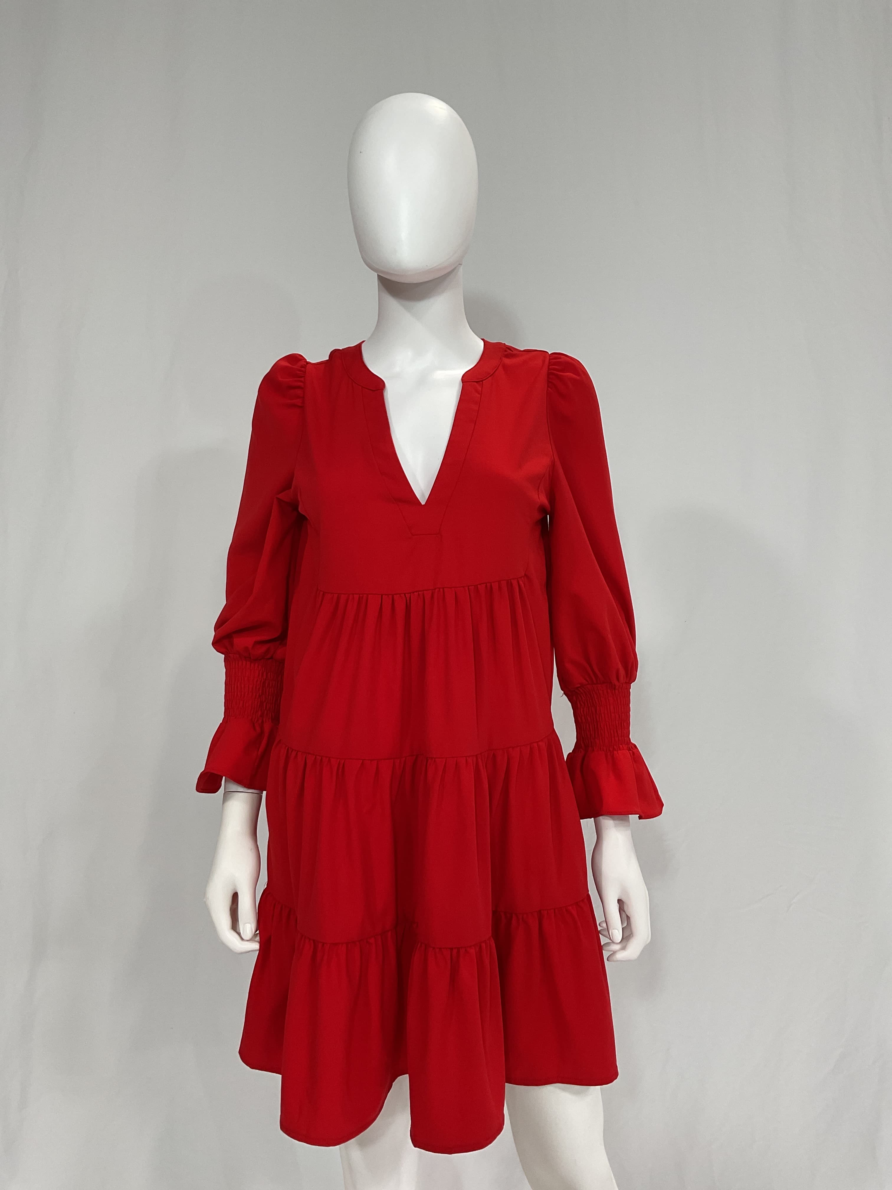 Red Crepe Kenzo Dress - Image 3