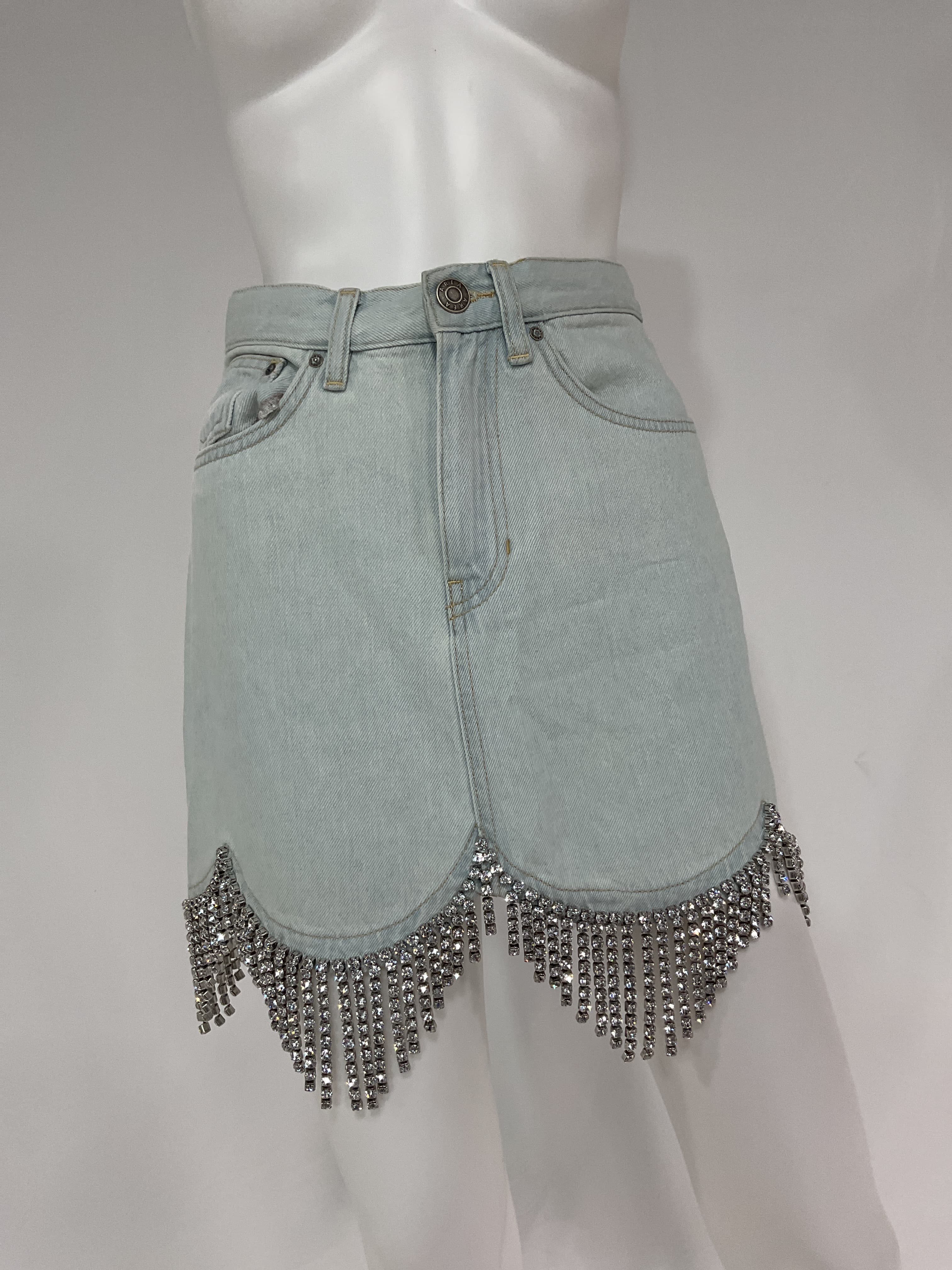 crystal-embellished scallop-trim skirt - Image 3