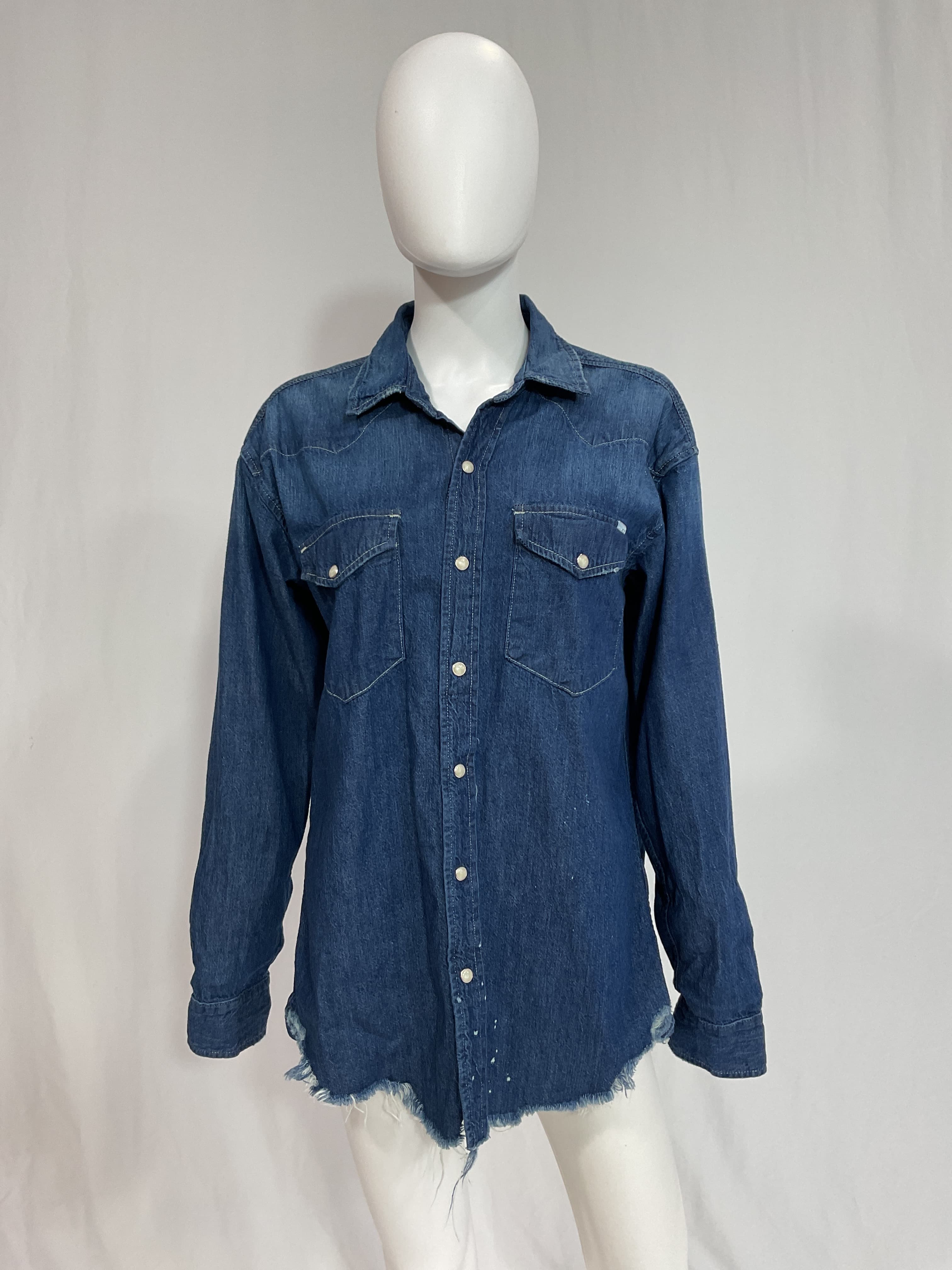 The Western Frayed Denim Shirt - Image 2