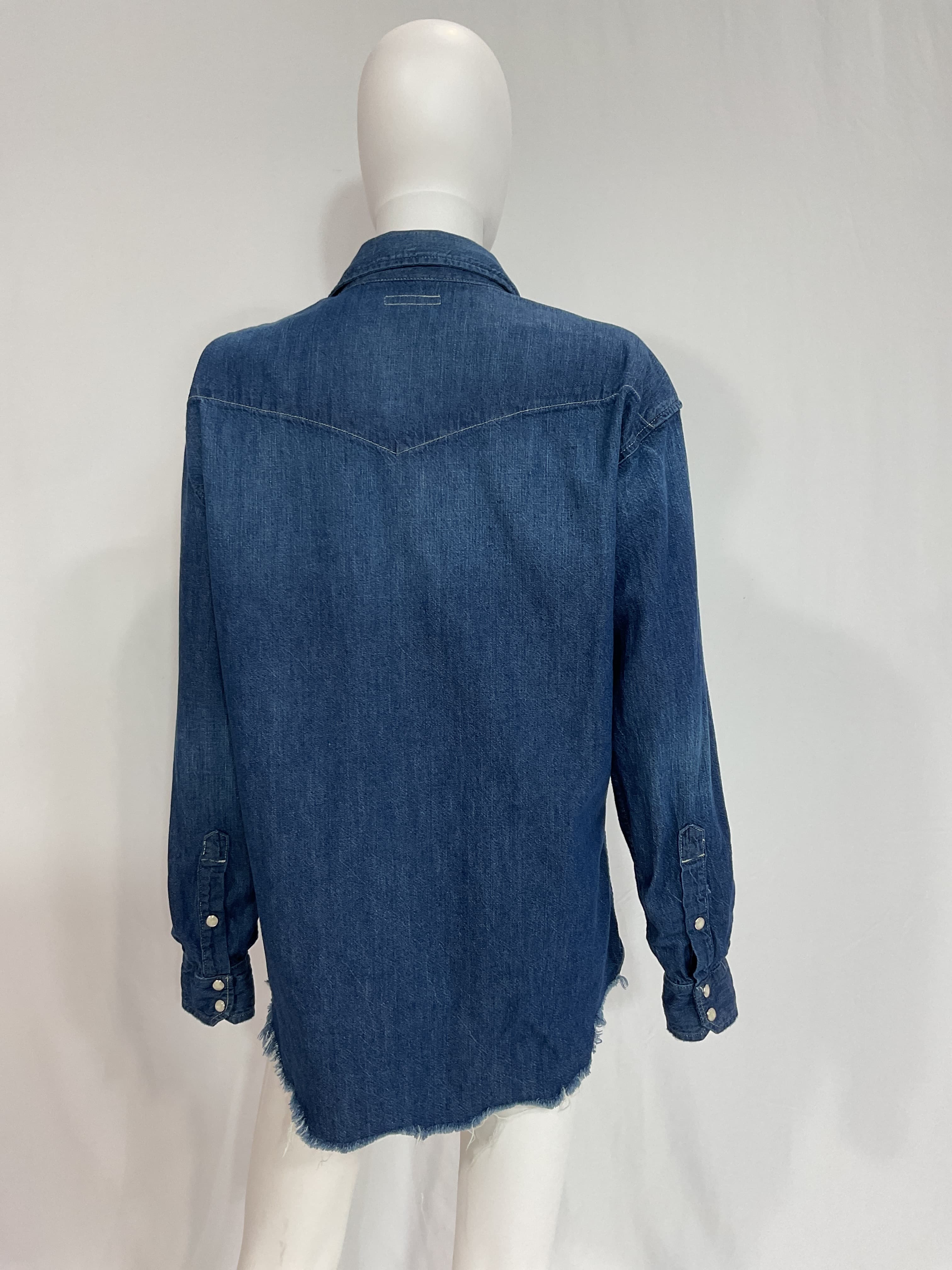 The Western Frayed Denim Shirt - Image 4