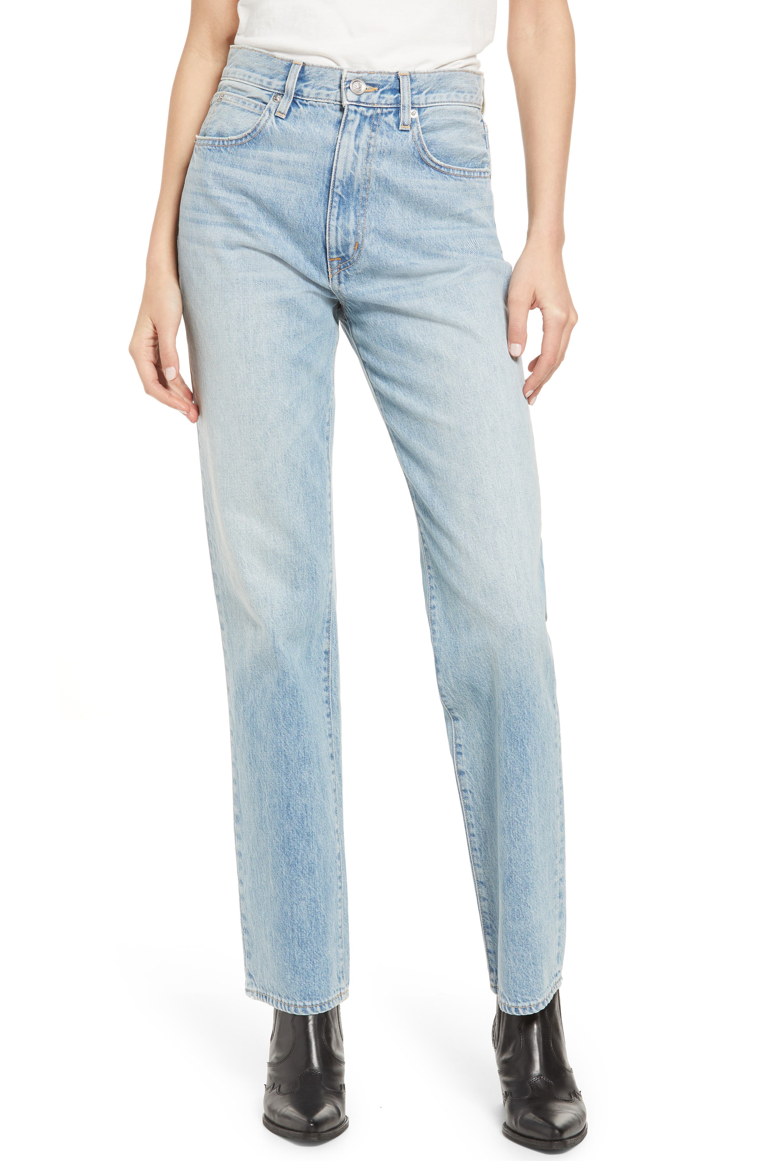London High Waist Straight Leg Jeans - Image 1