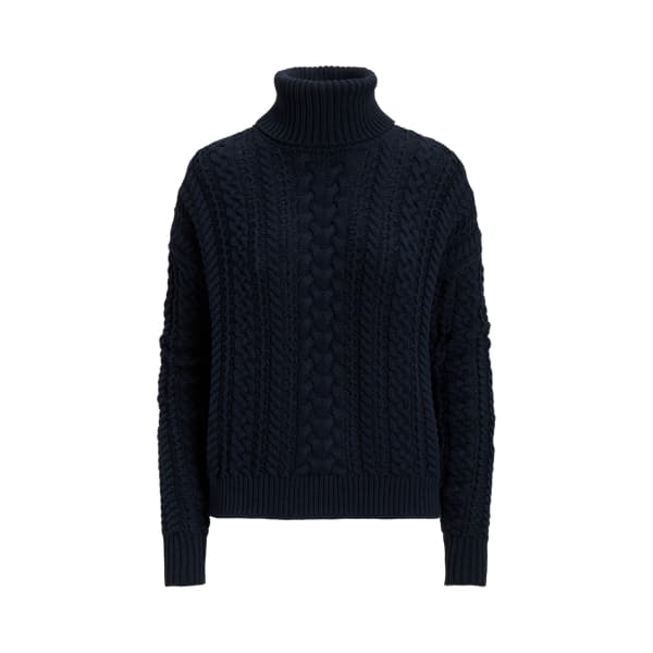 Cable-Knit Cotton-Blend Turtleneck - Image 1