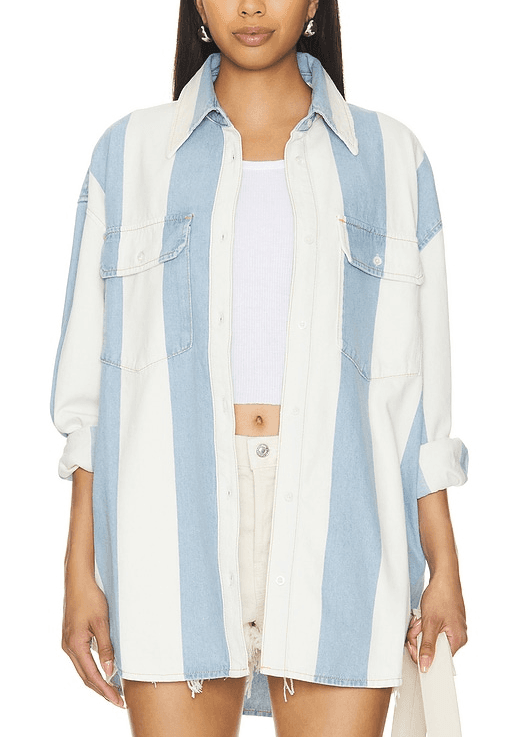 The Borrowed Shirt In Summer Stripe - Image 1